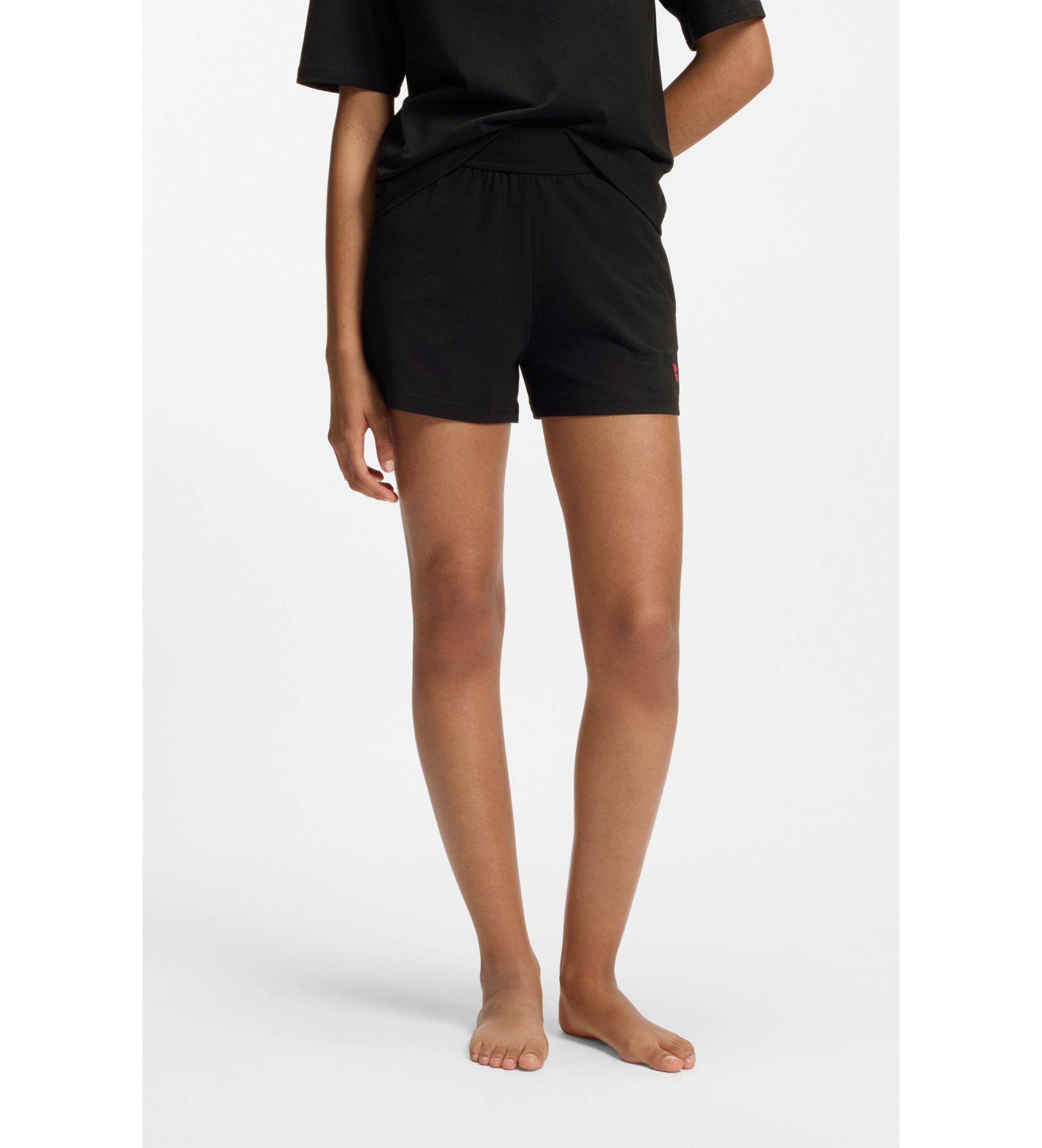 HUGO für Damen. 50556815 Schwarze Short Signature (M), Heimtextilien, Baumwolle
