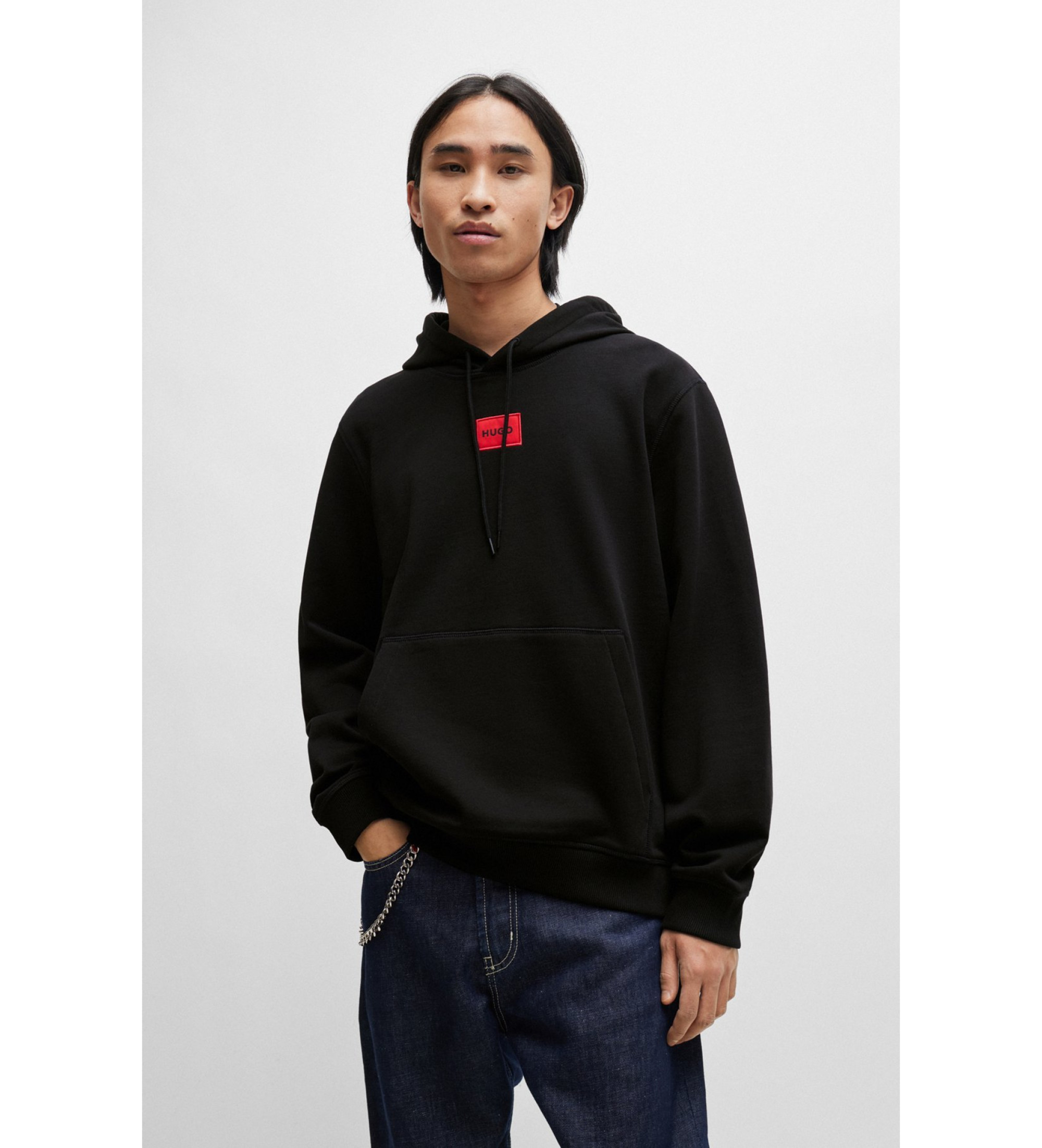 HUGO für Herren. 50458700 Daratschi Sweatshirt schwarz (M), Lässig, Baumwolle, Langarm, Nachhaltig