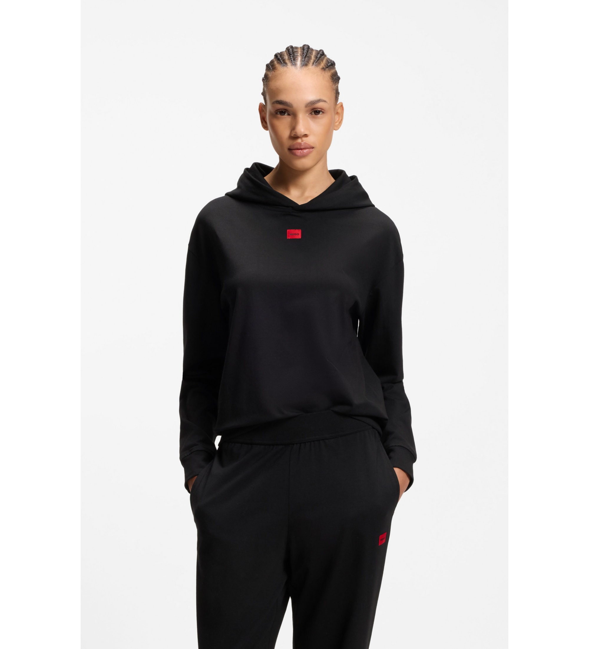 HUGO für Damen. 50556816 Signature Sweatshirt schwarz (M), Heimtextilien, Baumwolle, Langarm