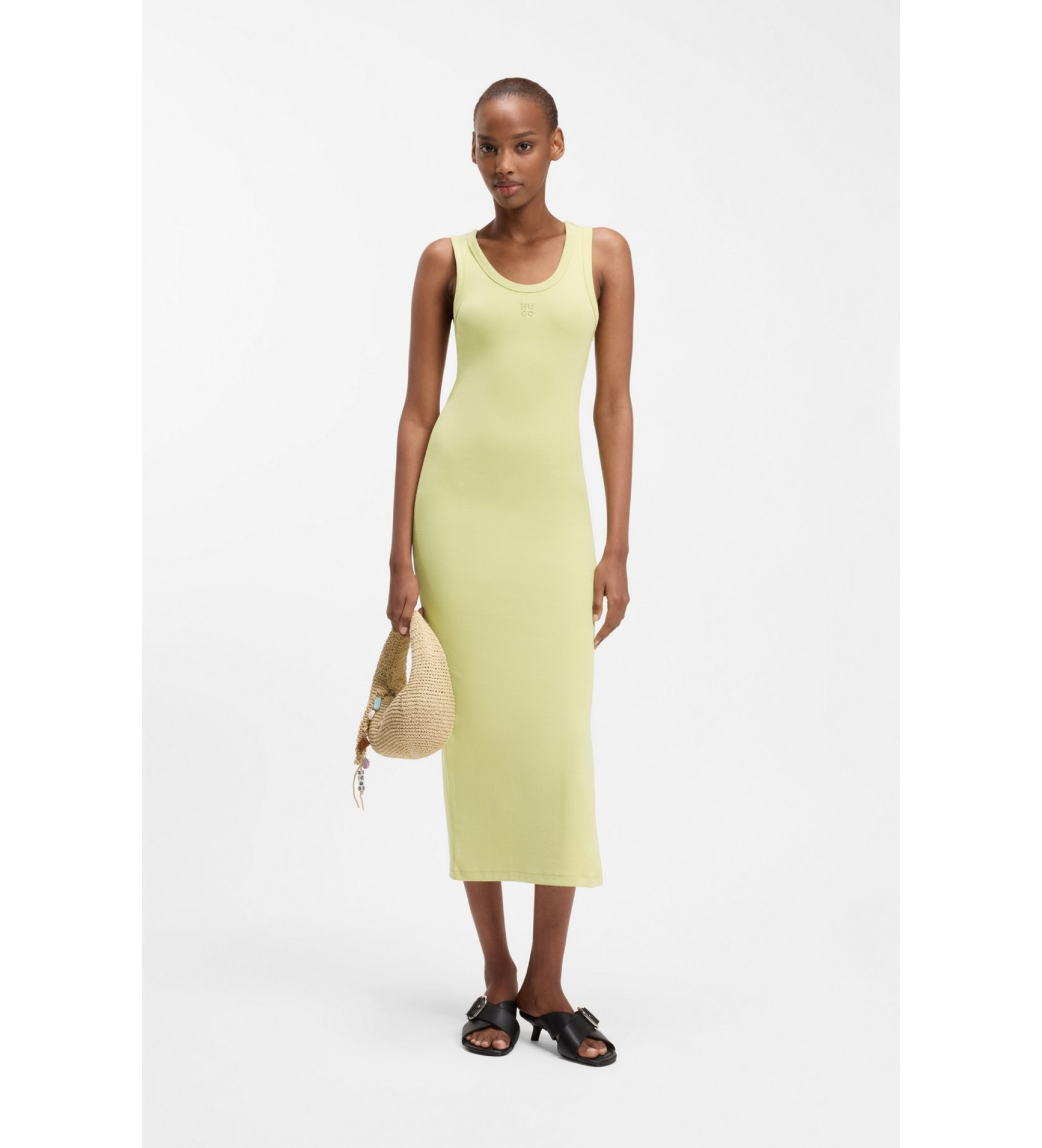 HUGO für Damen. 50514521 Nalimera Kleid beige (XS), Lässig, Baumwolle, Ärmellos / Hosenträger