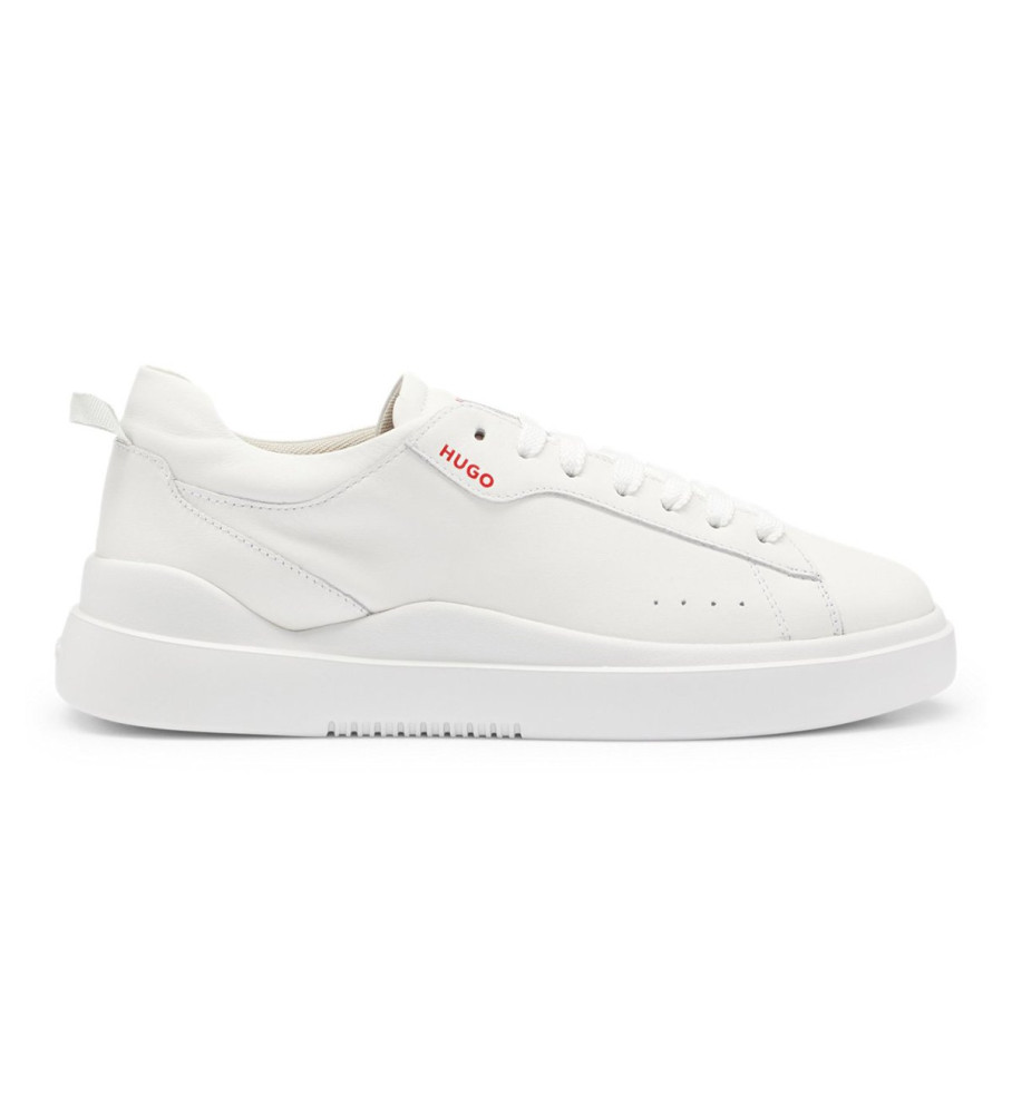 HUGO für Herren. 50499261 Blake Leder Turnschuhe weiß (46), Wohnung, Schnürsenkel, Lässig