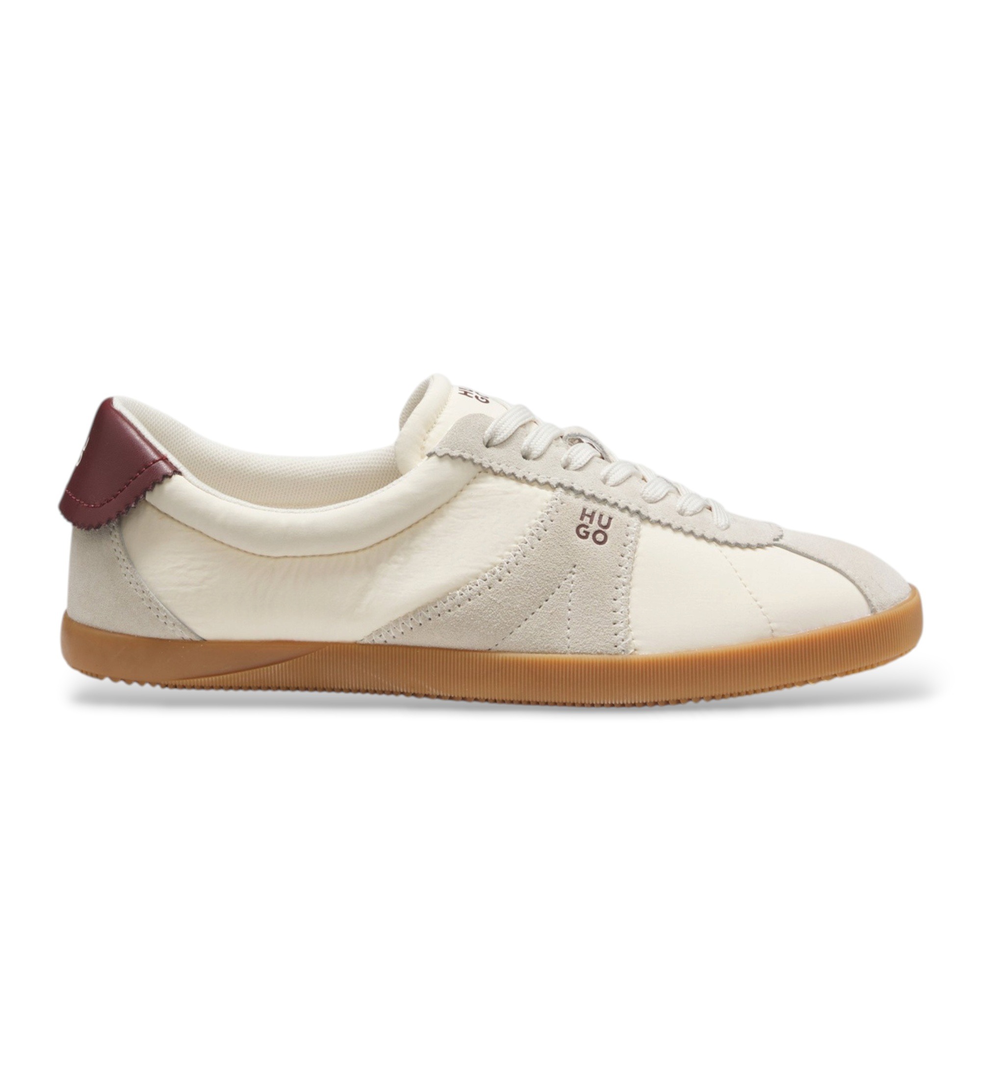 HUGO für Damen. 50569315 Sneaker Serenata beige (40), Stoff, Wohnung, Schnürsenkel, Lässig