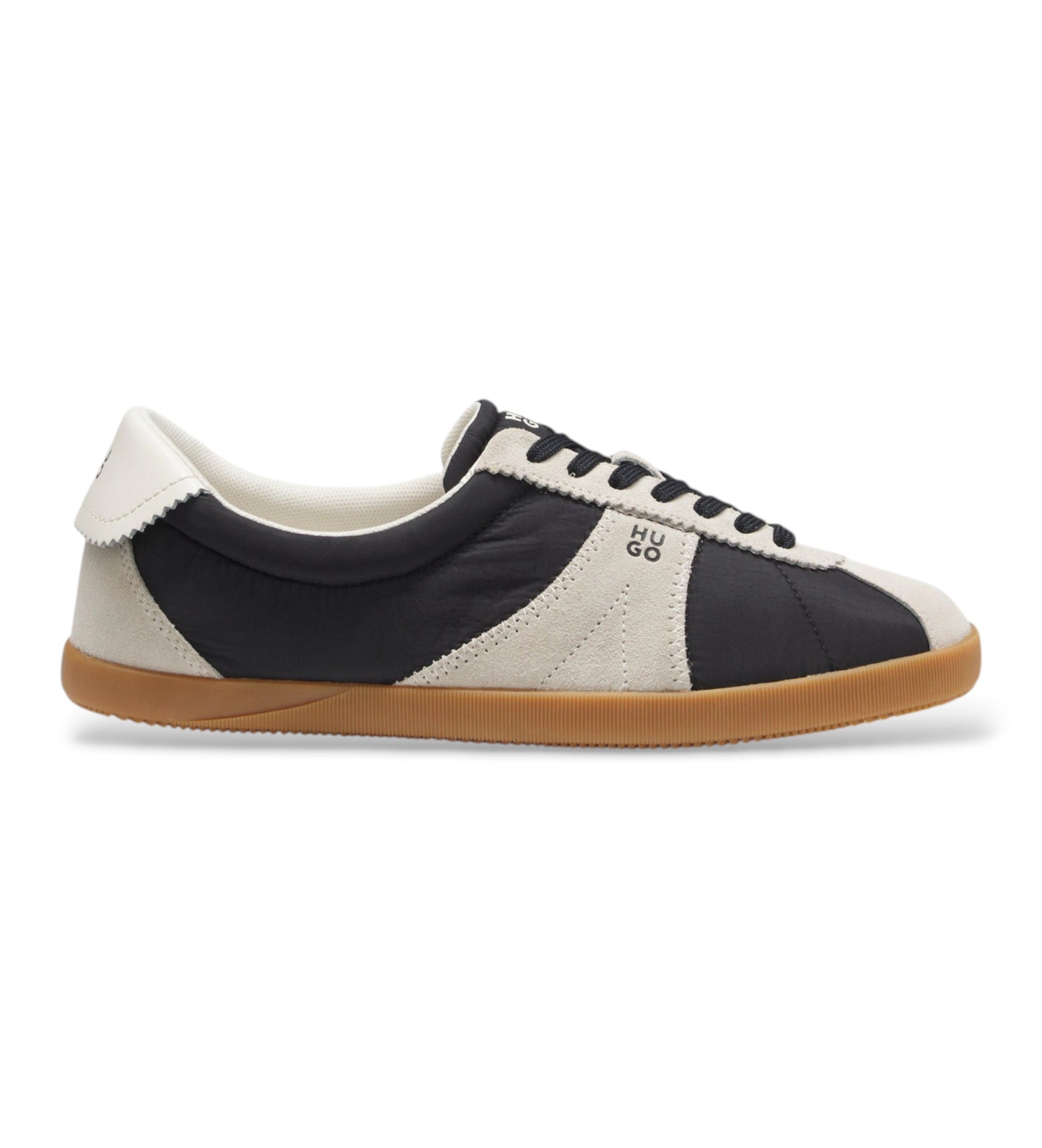 HUGO für Damen. 50569315 Sneaker Serenata schwarz (37), Stoff, Wohnung, Schnürsenkel, Lässig