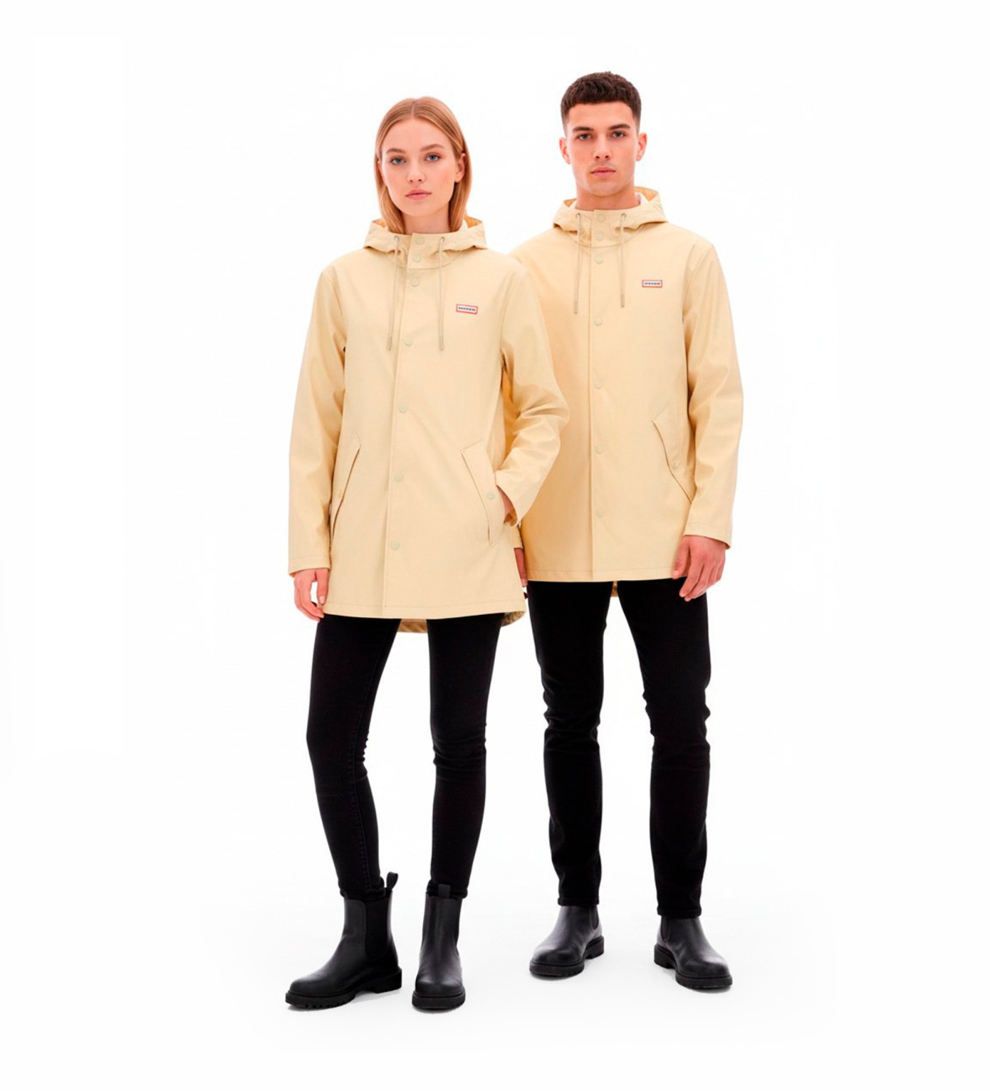 Hunter für Damen. ARU0003242 Downpour Regenjacke jo pu (M), Lässig, Gelb, Silikon, Wasserdicht