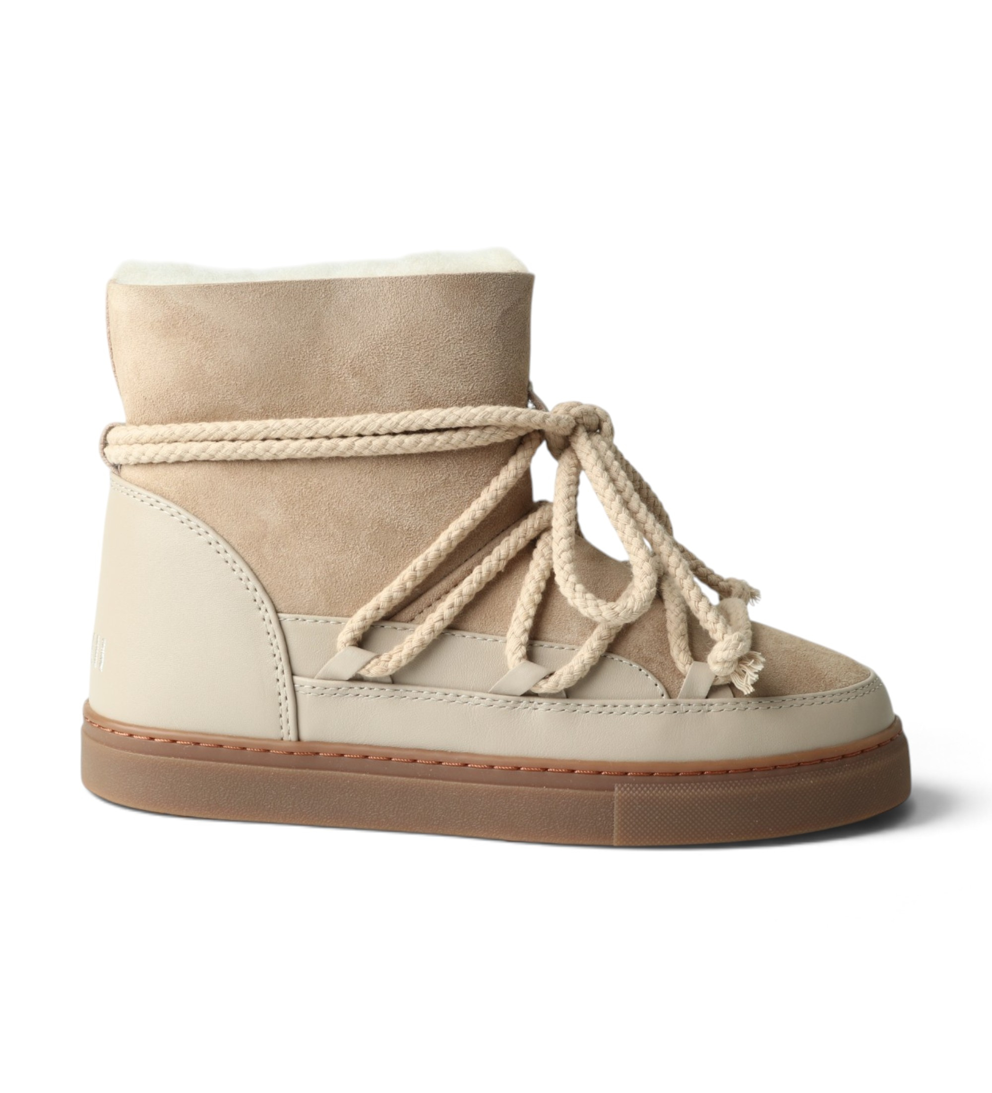 Inuikii für Damen. 1001.003.0122 Lederstiefel Classic beige (39), Wohnung, Schnürsenkel, Lässig
