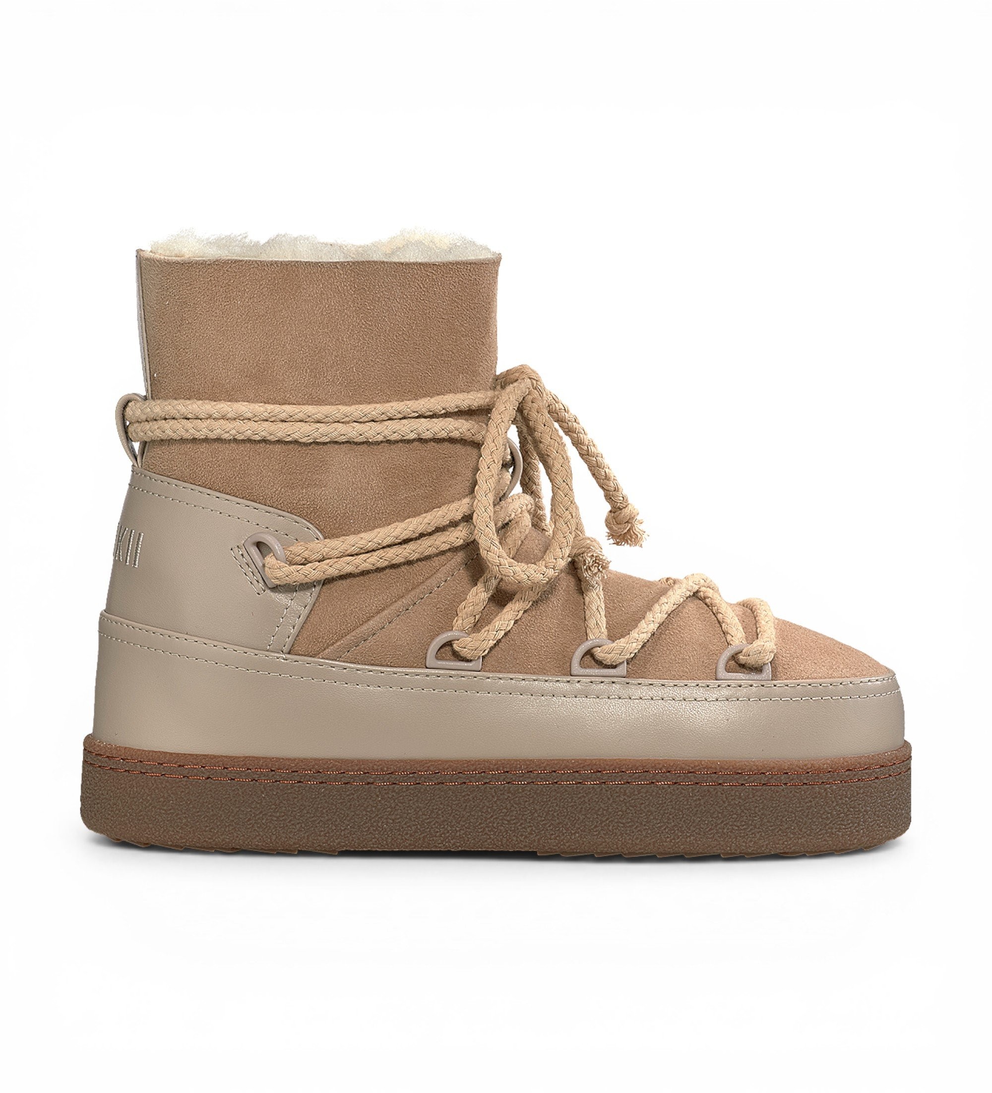 Inuikii für Damen. 1002.003.0022 Lederstiefel Classic beige (42), Wohnung, Schnürsenkel, Lässig