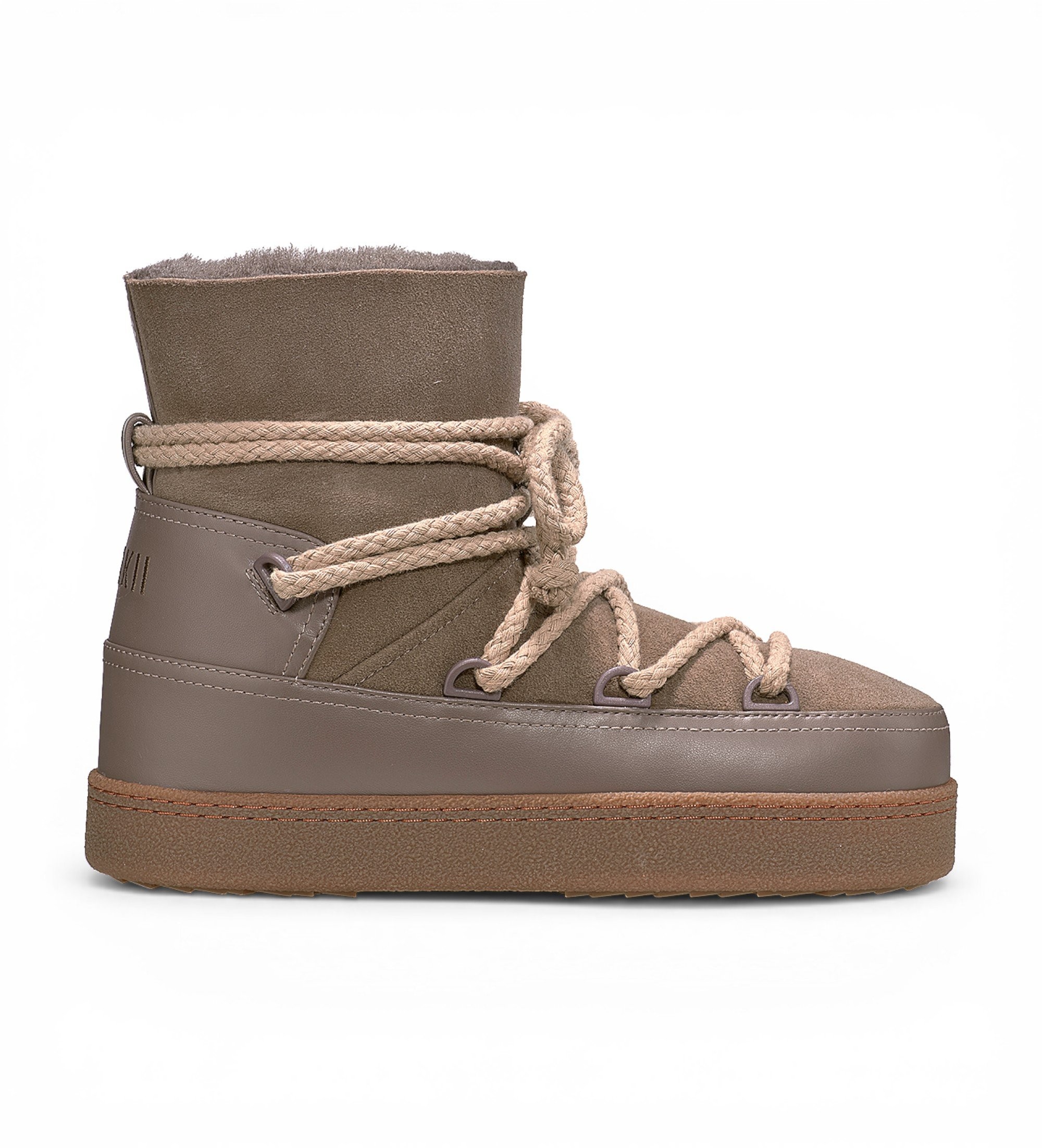 Inuikii für Damen. 1002.003.0022 Lederstiefel Classic taupe (37), Wohnung, Schnürsenkel, Lässig