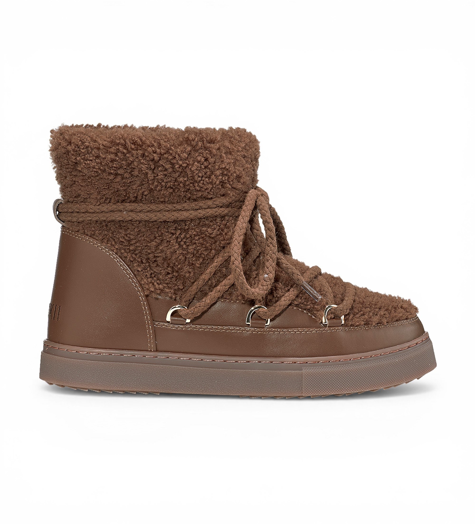 Inuikii für Damen. 1001.003.0282 Lederstiefel Curly braun (41), Wohnung, Schnürsenkel, Lässig