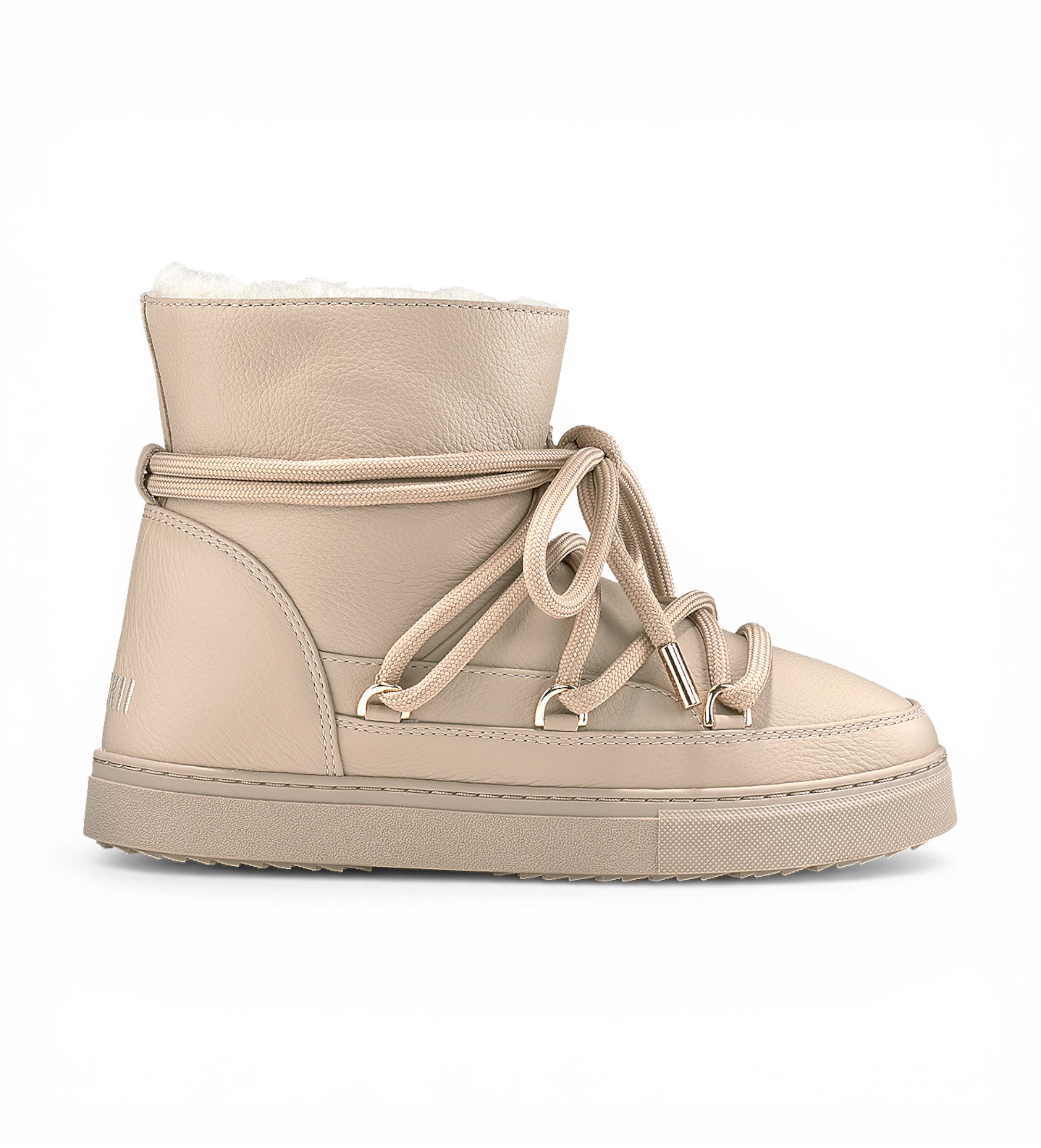 Inuikii für Damen. 1001.003.0252 Lederstiefel Full Leather beige (39), Wohnung, Schnürsenkel, Lässig, Klassisch