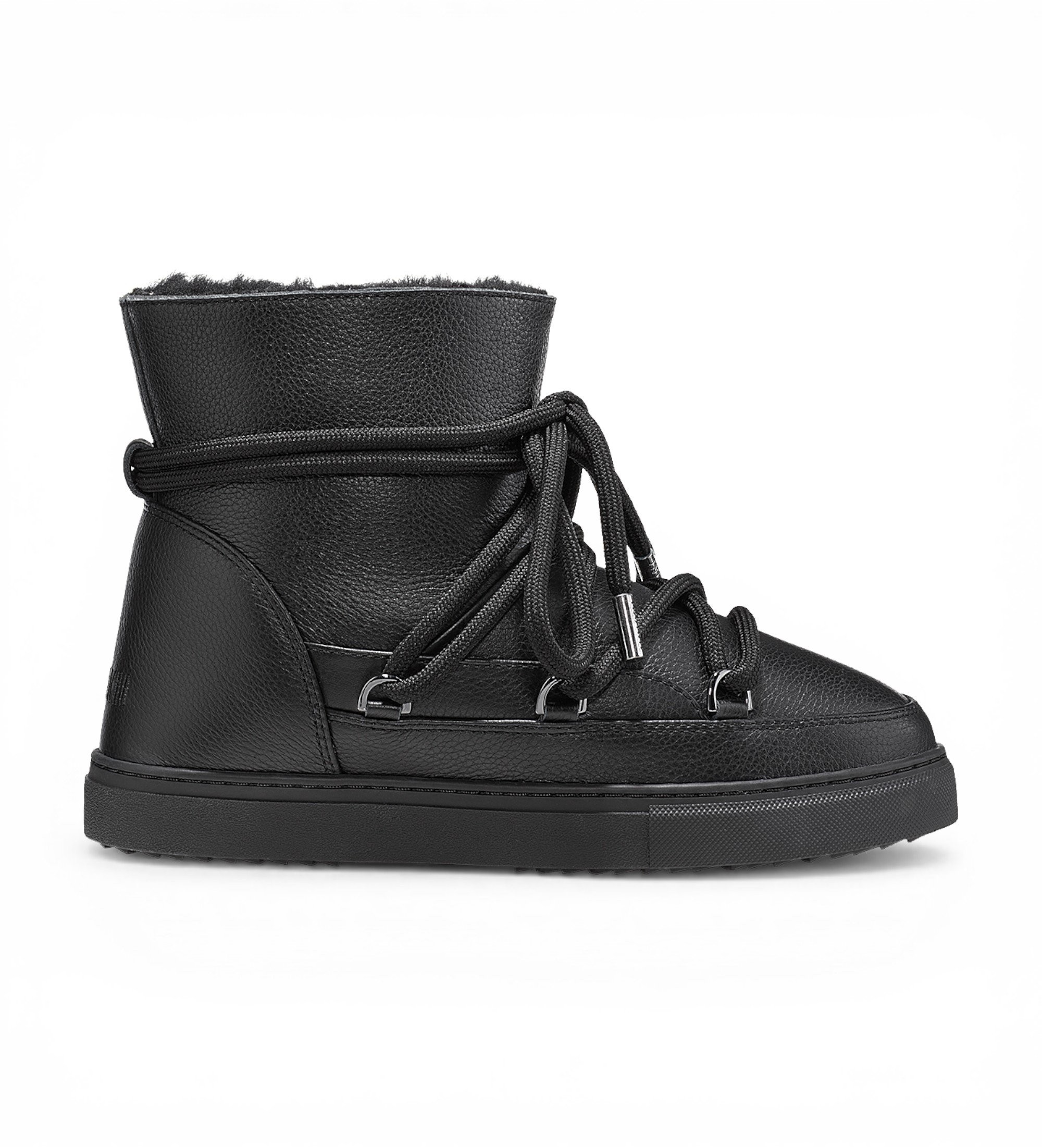 Inuikii für Damen. 1001.003.0252 Lederstiefel Full Leather schwarz (37), Wohnung, Schnürsenkel, Lässig