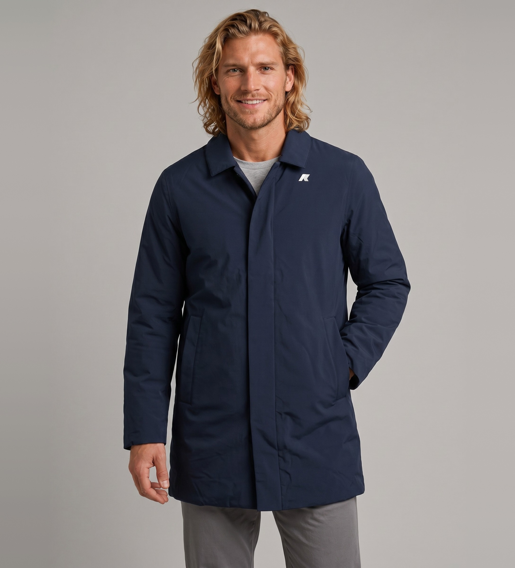 K-way für Herren. K6127ZW Jacke Benoit St Warm marineblau (M), Lässig, Recyceltes Nylon