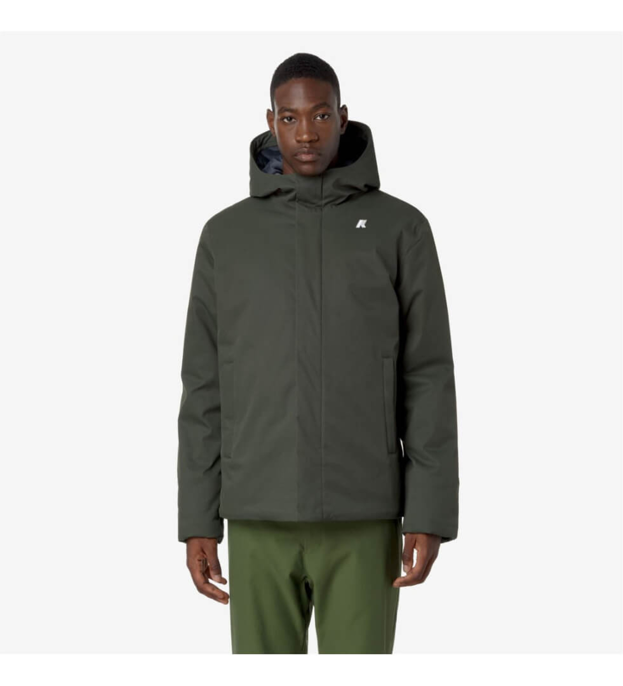 K-way für Herren. K8133DW Jacke Jacko Twill Marmotta grün (S), Lässig, Polyester