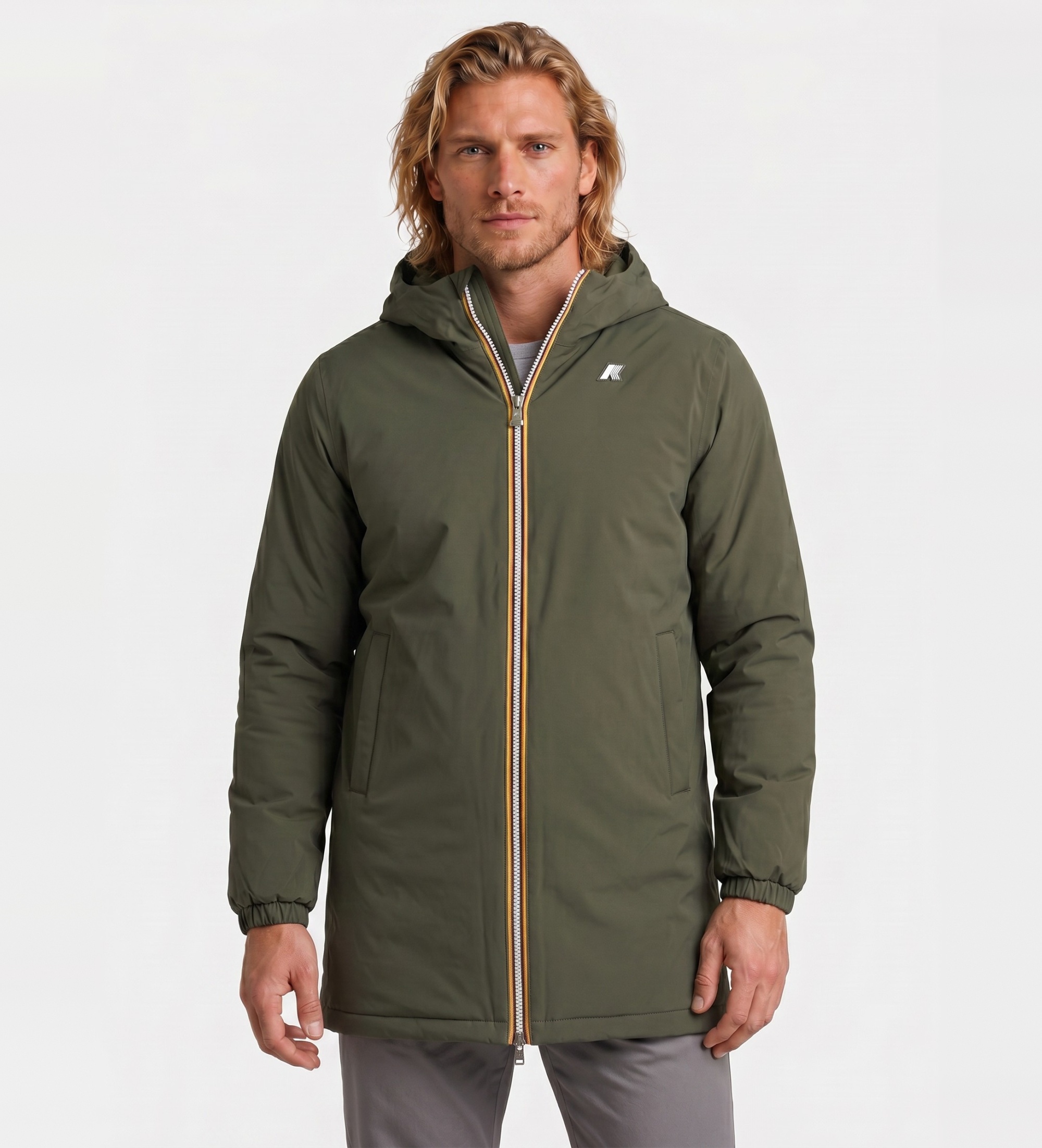 K-way für Herren. K6128WW Jacke Reversible Jacob St Warm Double grün, grau (M), Lässig, Nylon