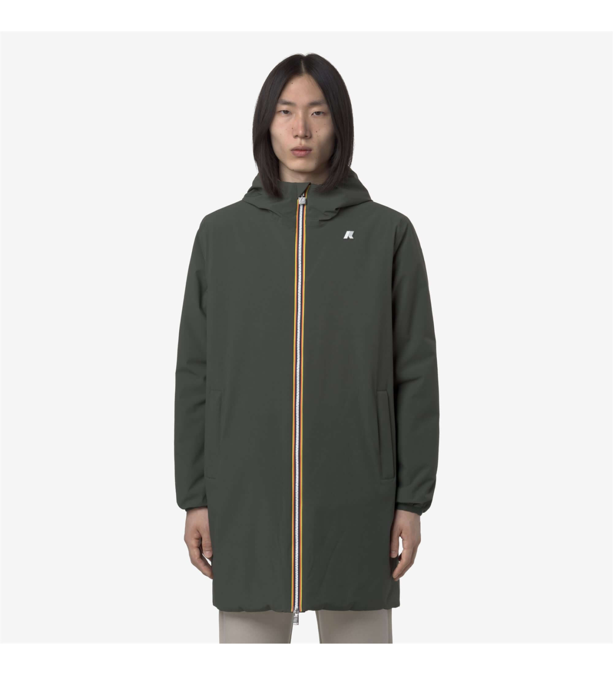 K-way für Herren. K6128WW Wendbare Jacob ST Warm Jacket grün, grau (L), Lässig, Polyester