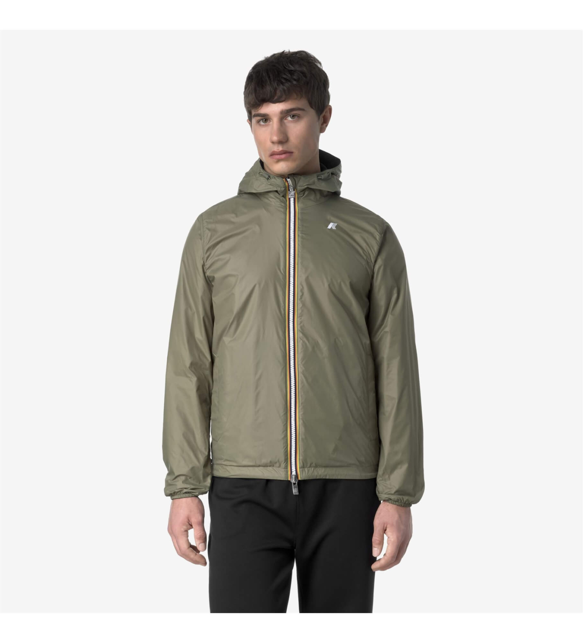 K-way für Herren. K2124EW Jacke Jake Plus.2 Double schwarz, grün (M), Lässig, Polyester
