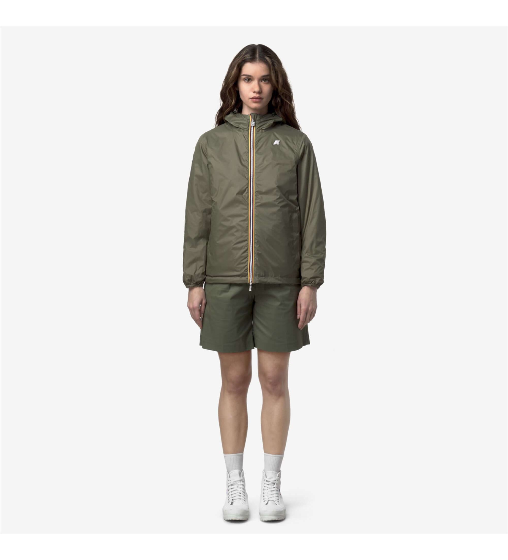 K-way Unisex. K51337W Jake Jacke wendbar beige, grün (M), Lässig, Baumwolle