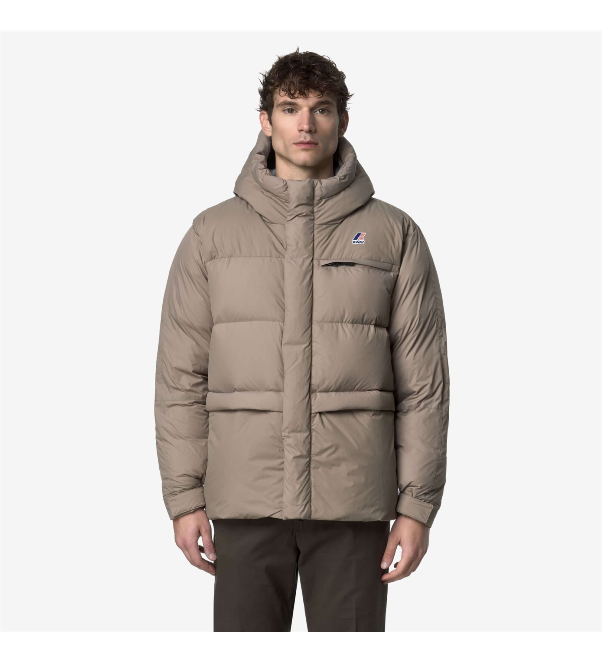 K-way Unisex. K5141QW Jacke Le Vrai 4.0 Aurele Heavy Warm taupe (L), Lässig, Polyester
