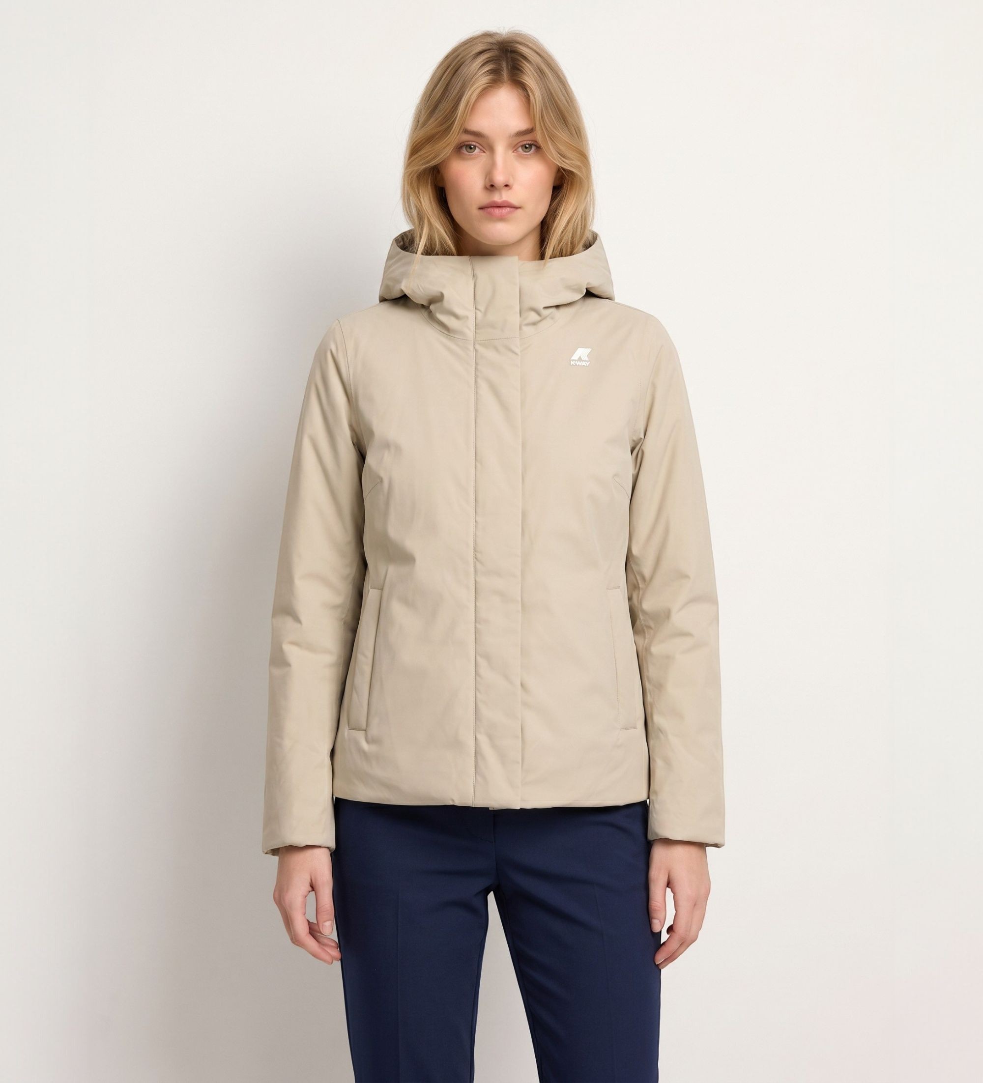 K-way für Damen. K81449W Jacke Lil Twill Soft Beaver beige (S), Lässig, Nylon, Draußen