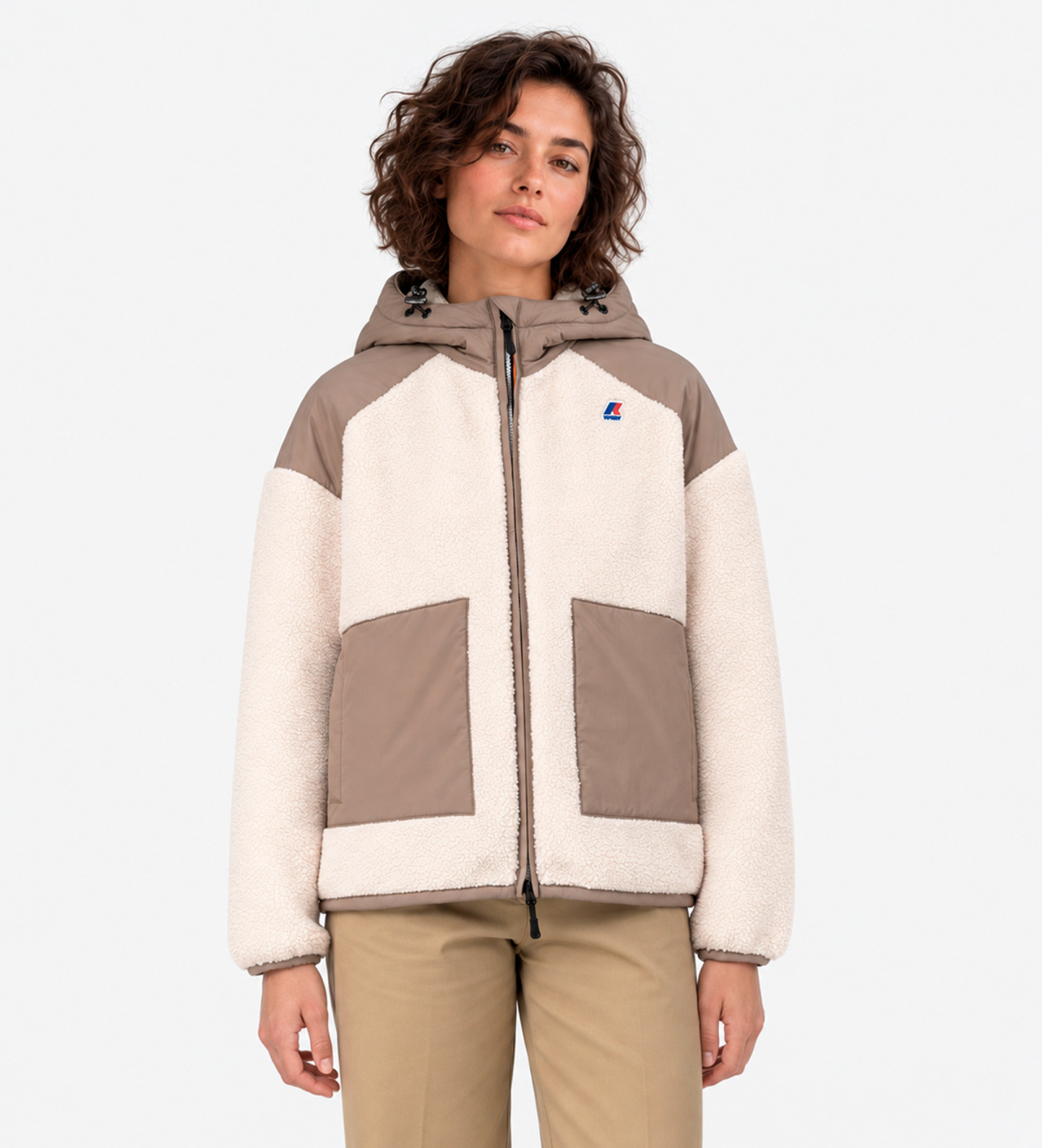 K-way für Damen. K7135LW Polar Angelique 4.0 Orsetto beige (M), Lässig, Polyester
