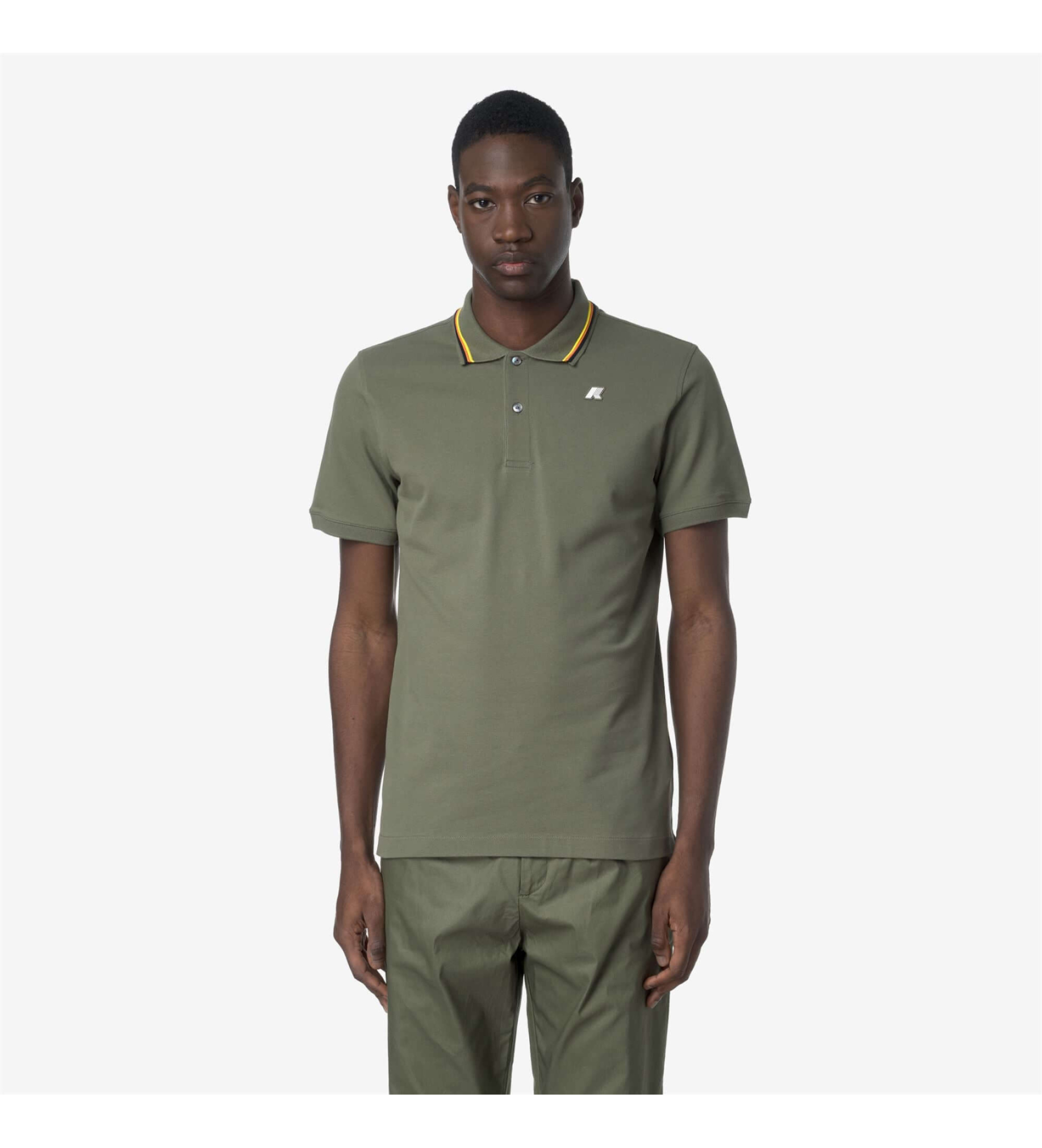 K-way für Herren. K1125DW Jud grünes Poloshirt (L), Lässig, Baumwolle, Kurzarm