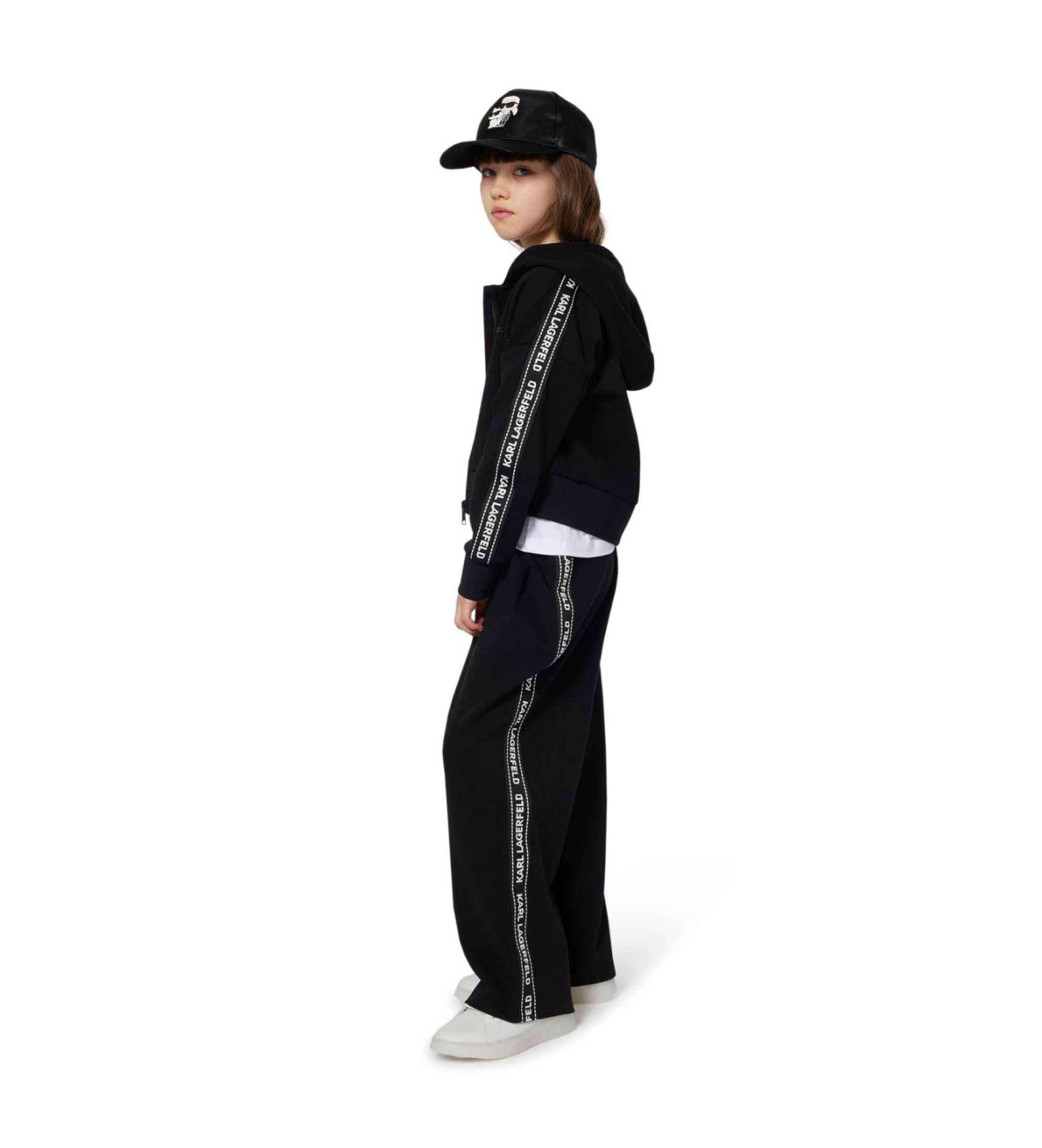 Karl Lagerfeld für Mädchen. Z30609 Schwarzer Hoodie (14Y= 162cm), Lässig, Baumwolle, Kinderbekleidung