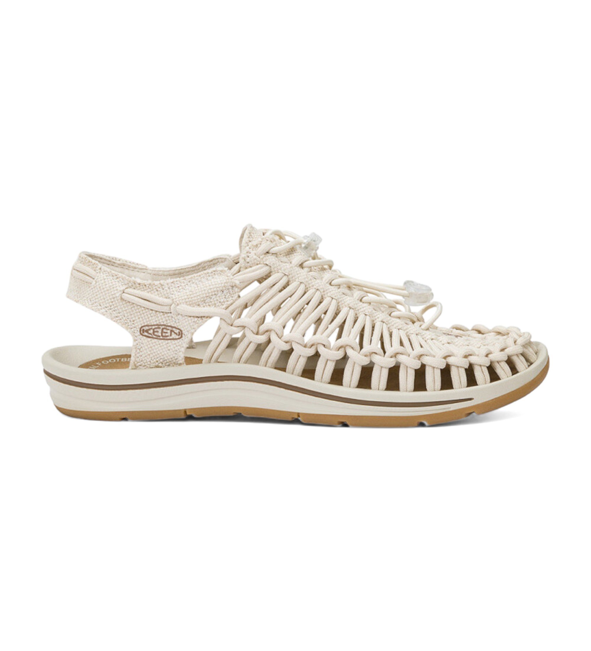 Keen für Damen. 1026231 Uneek Canvas Beige Sandalen (37.5), Wohnung, Keine, Lässig, Strandbekleidung, Recyceltes Polyester