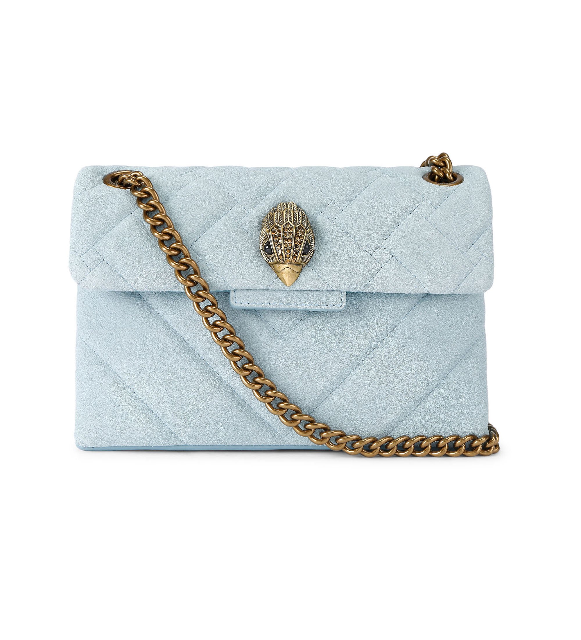 Kurt Geiger für Damen. 5017382219 Türkisfarbene Mini Kensington Umhängetasche aus Wildleder (OSFA), Blau, Lässig