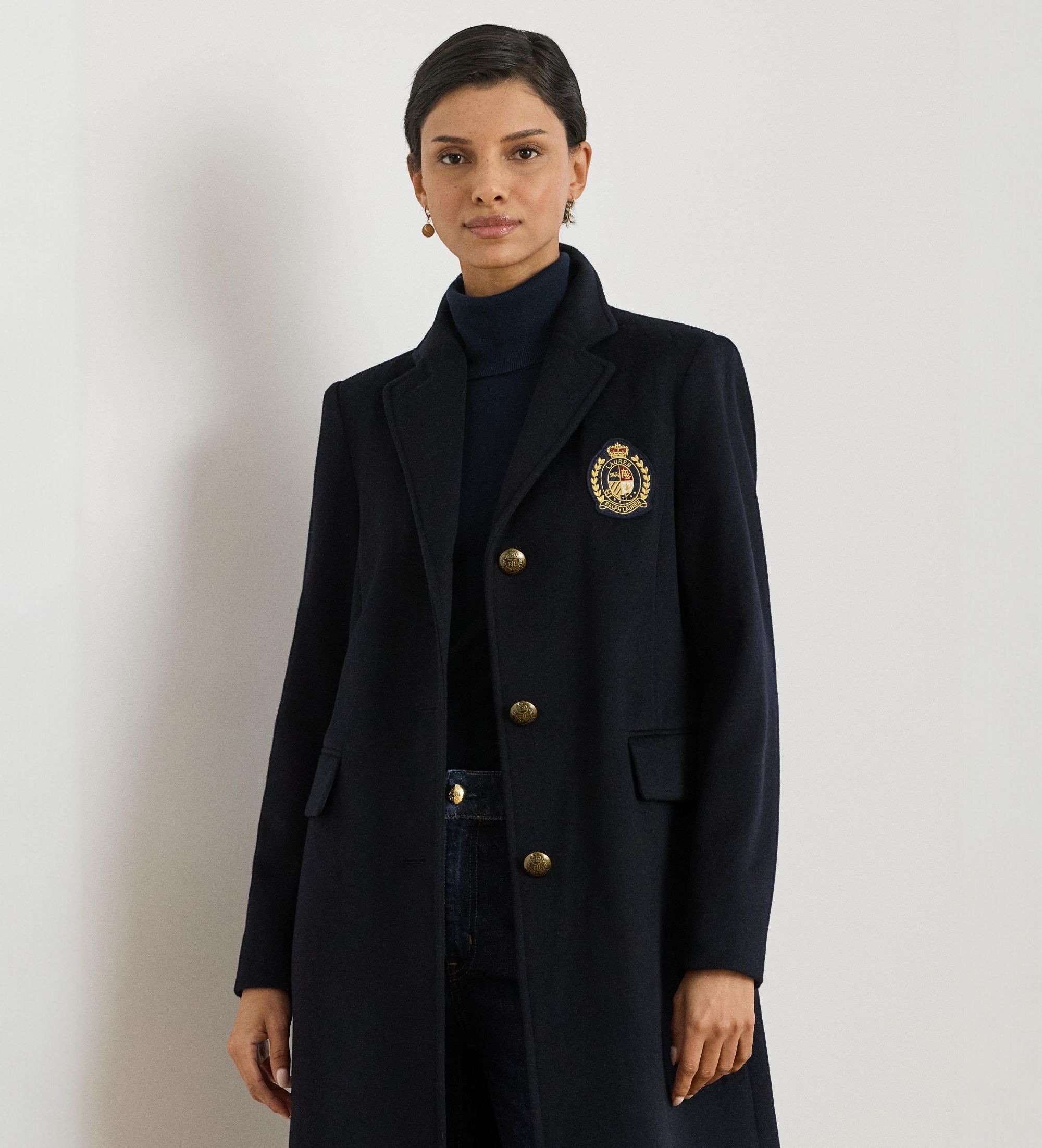 Lauren Ralph Lauren für Damen. 297958509002 Wollmantel marineblau (36), Wolle, Klassisch