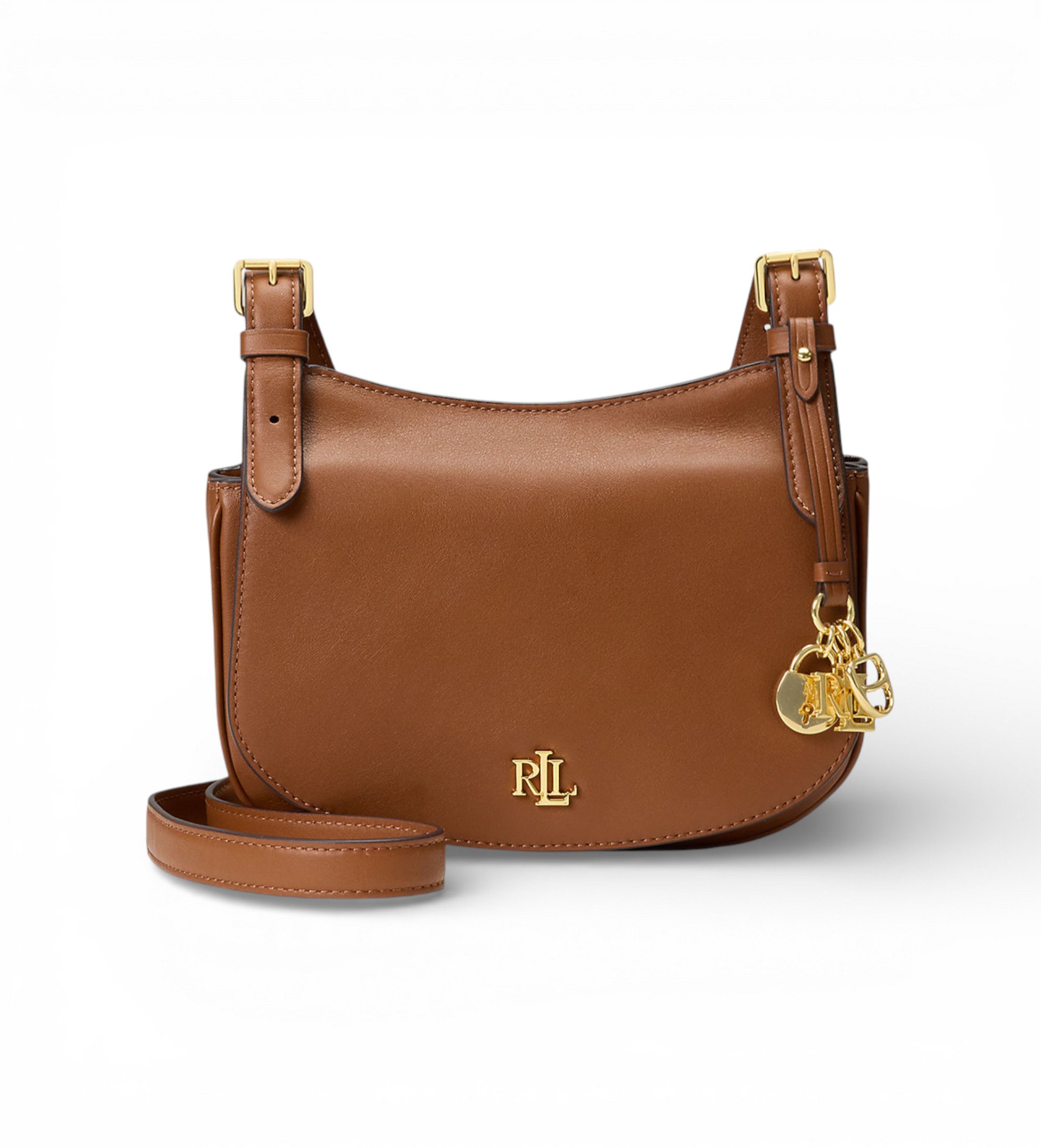 Lauren Ralph Lauren für Damen. 431P06070001 Marcy Mittlere braune Crossbody-Tasche aus Leder (OSFA), Lässig