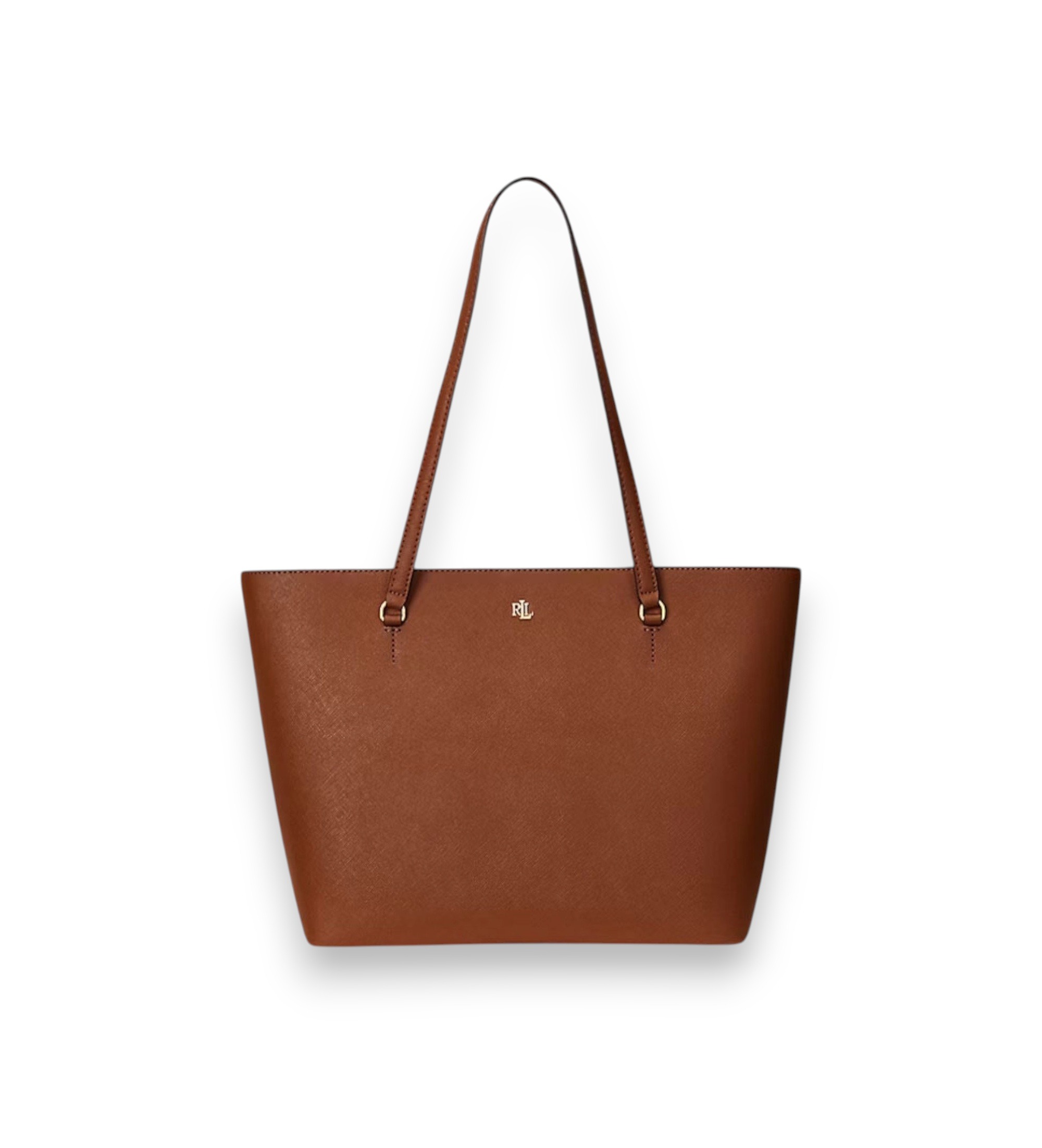 Lauren Ralph Lauren für Damen. 431924351002 Mittelgroße Karly Tote-Bag aus braunem Kreuzlederleder (OSFA), Beige, Lässig, Klassisch