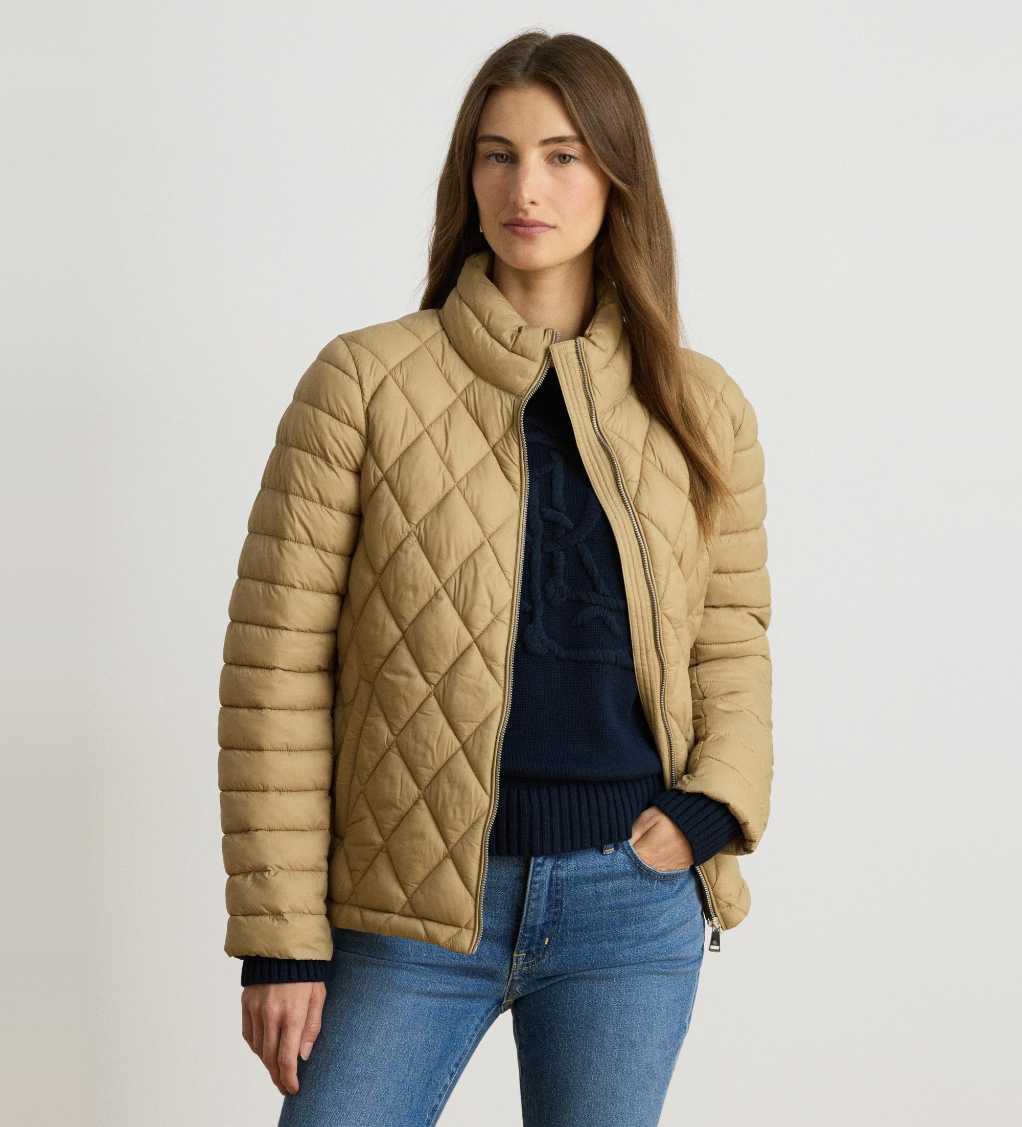 Lauren Ralph Lauren für Damen. 297P18070002 Jacke Mix beige (XL), Lässig, Recyceltes Nylon