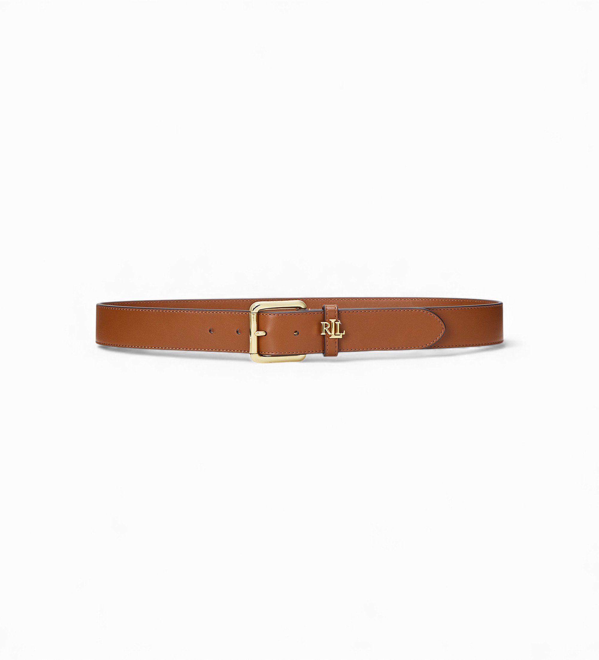 Lauren Ralph Lauren für Damen. 412968765002 Ledergürtel mit brauner Logoschnalle (L), Lässig