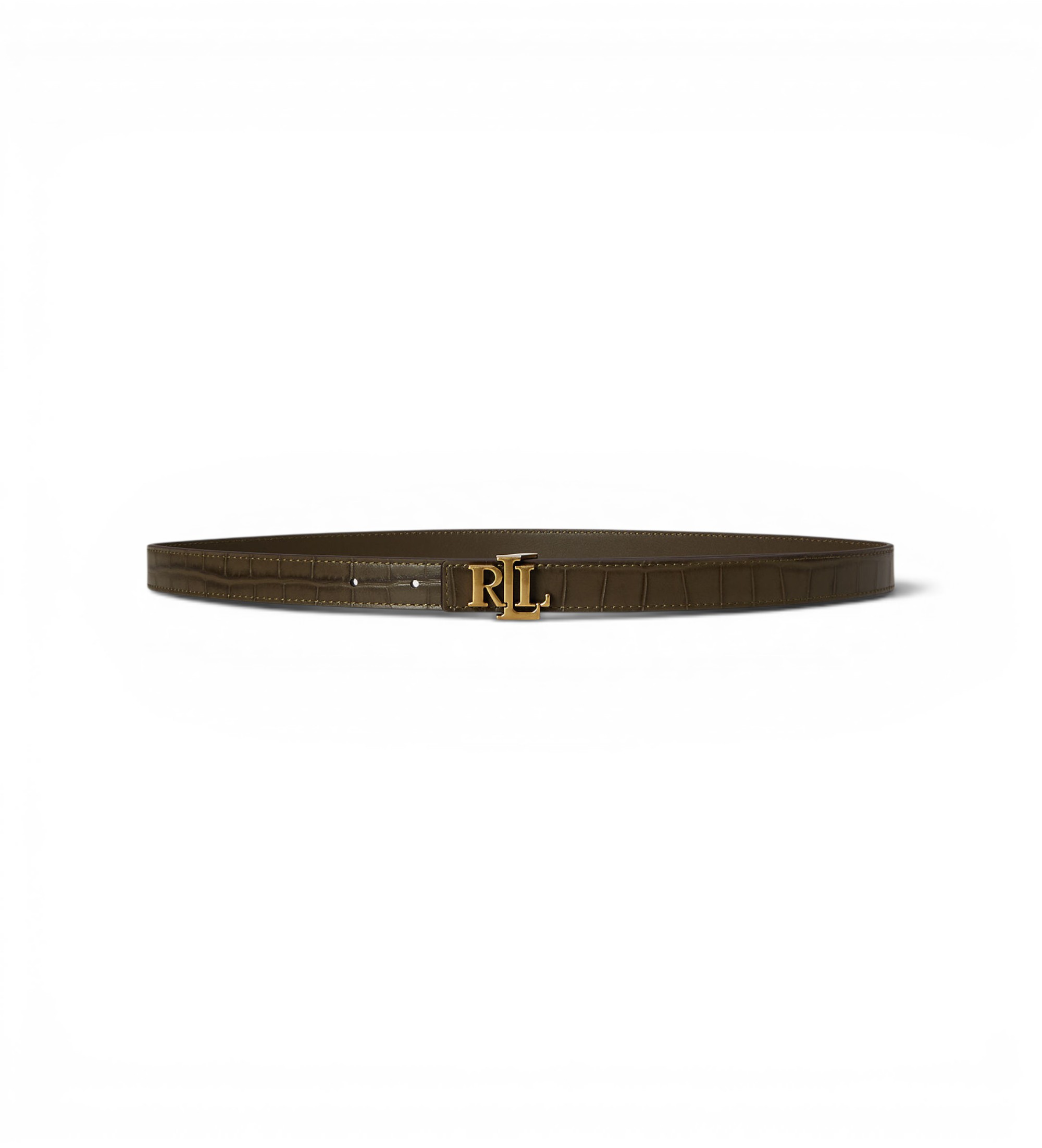 Lauren Ralph Lauren für Damen. 412P15764003 Ledergürtel mit brauner LRL-Schnalle (M), Lässig