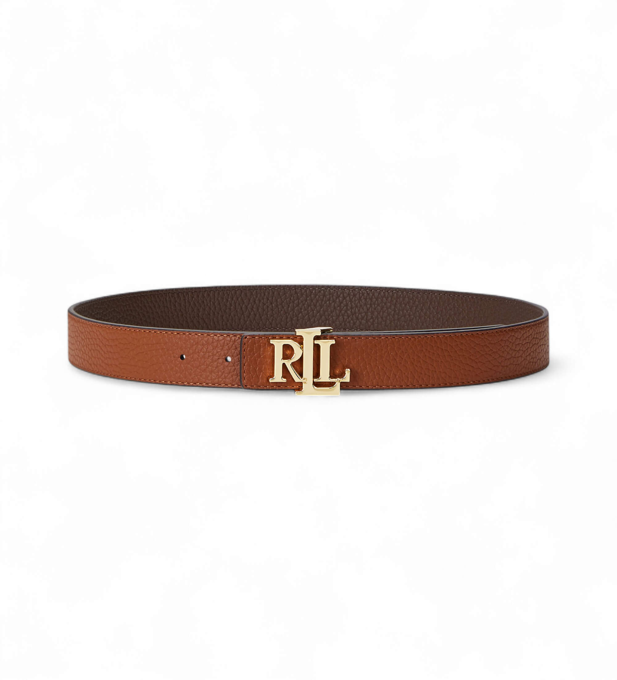 Lauren Ralph Lauren für Damen. 412912039002 Brauner Ledergürtel, wendbar (XS), Lässig