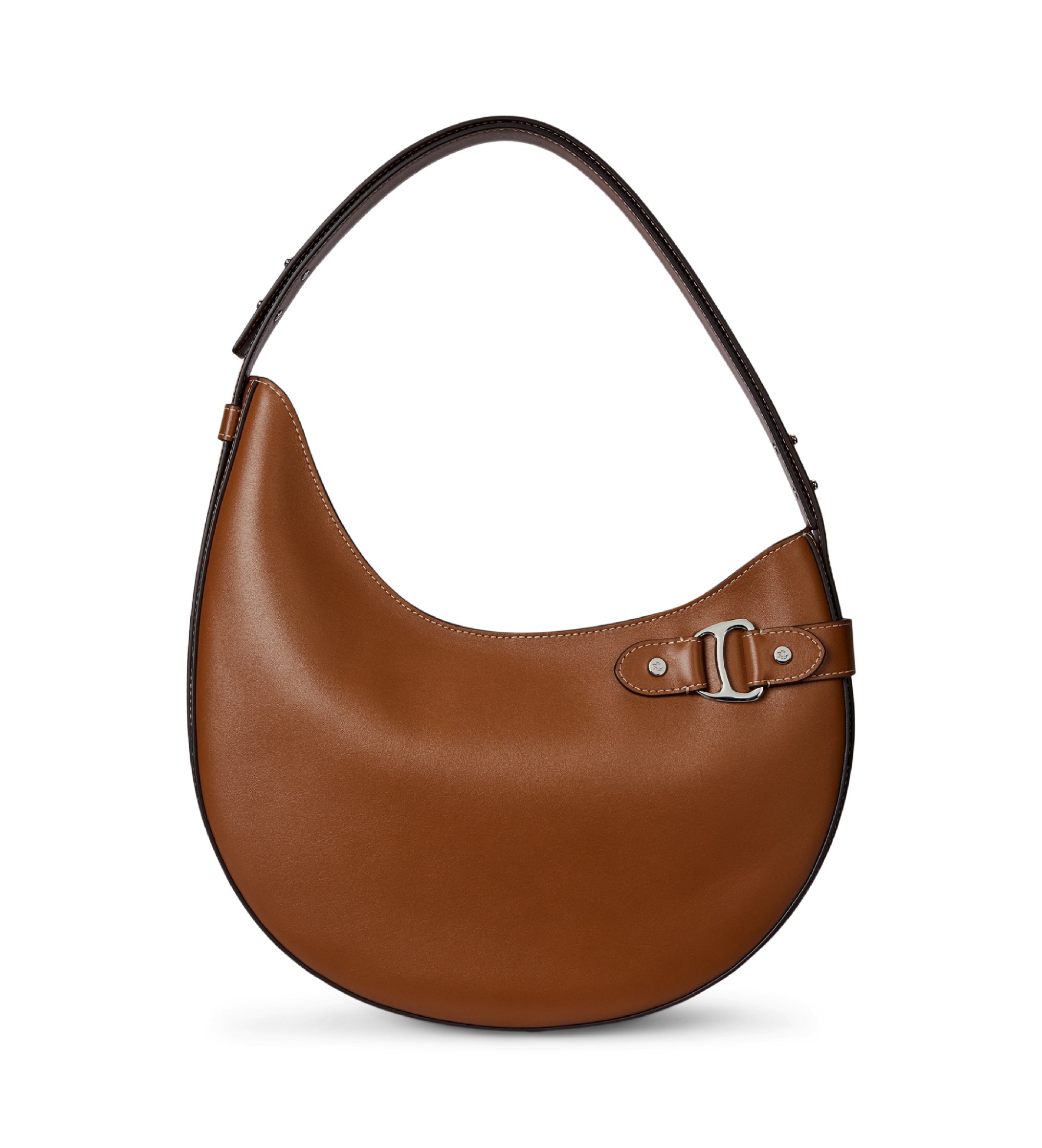 Lauren Ralph Lauren für Damen. 431980156001 Große Tasha Schultertasche aus braunem Leder (OSFA), Beige, Lässig