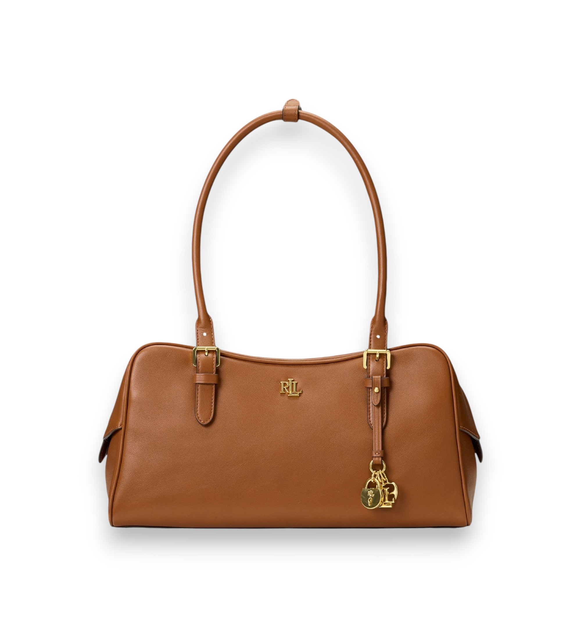Lauren Ralph Lauren für Damen. 431P06068001 Marcy Satchel-Tasche aus braunem Leder (OSFA), Beige, Lässig