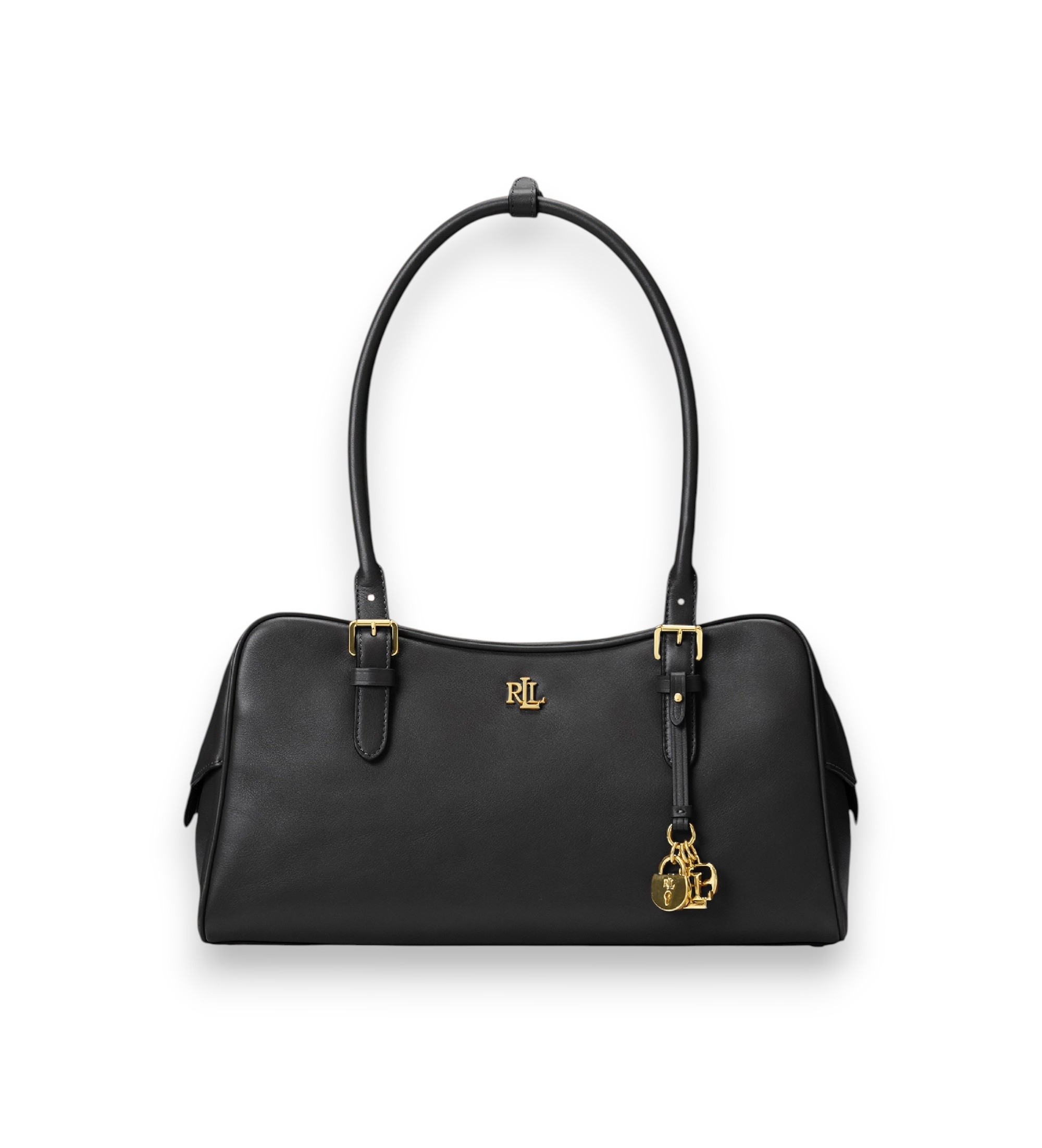 Lauren Ralph Lauren für Damen. 431P06068002 Schwarze Marcy Satchel-Tasche aus Leder (OSFA), Lässig
