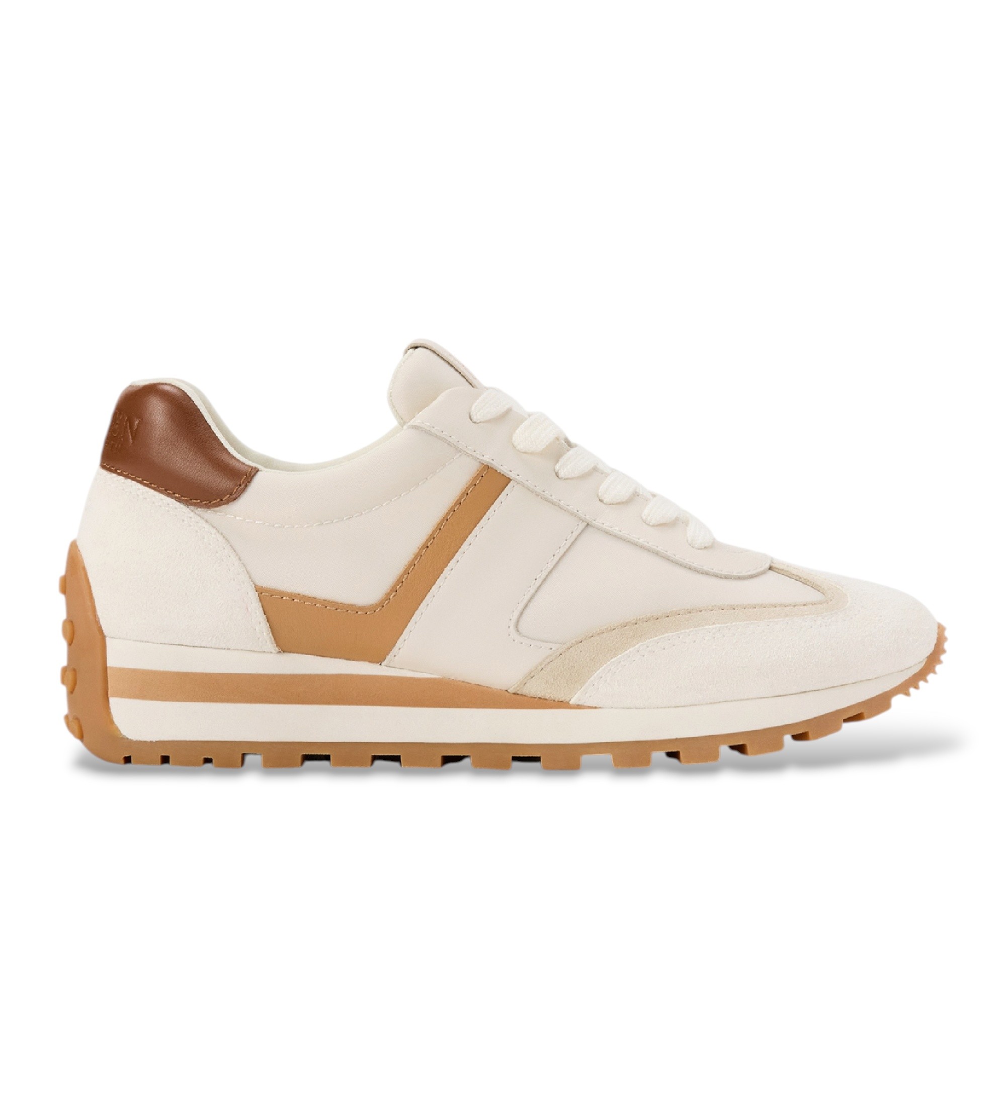 Lauren Ralph Lauren für Damen. 802943462002 Deportiver Dani aus Leder und beigem Wildleder (41), Wohnung, Schnürsenkel, Lässig