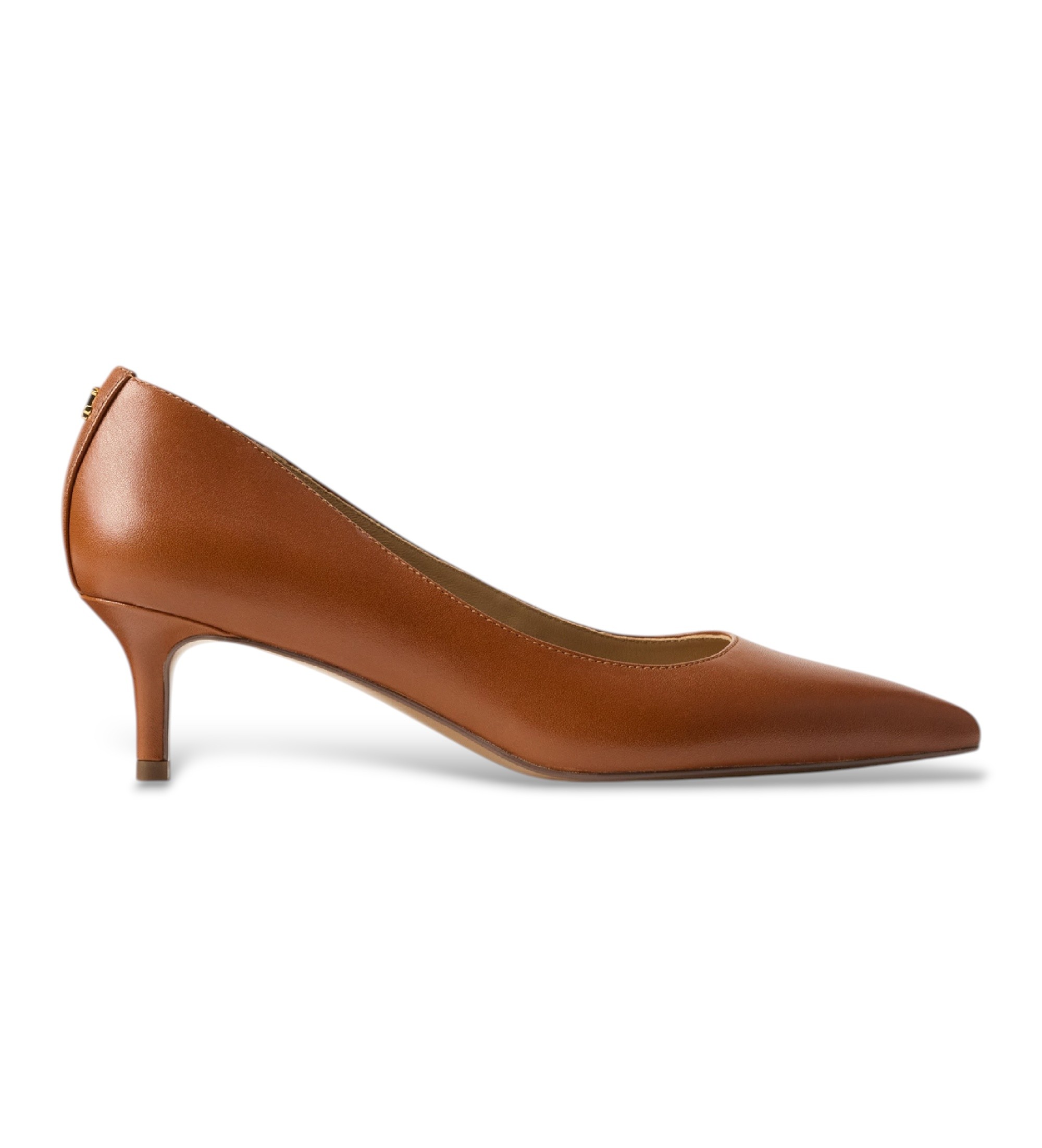 Lauren Ralph Lauren für Damen. 802P09030002 Adrienne Pumps aus braunem Leder (41), Beige, 3 bis 5 cm, Keine, Lässig, Klassisch