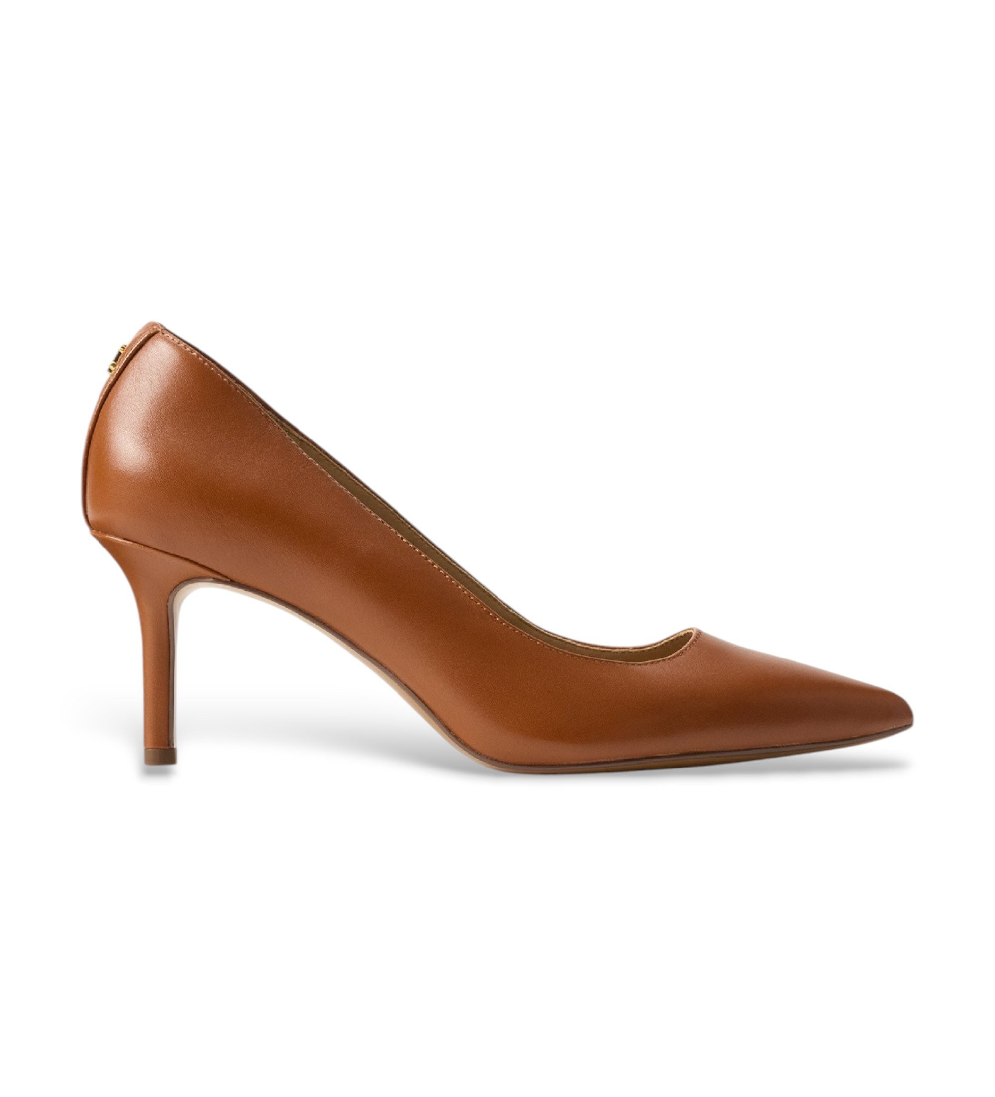 Lauren Ralph Lauren für Damen. 802P09031002 Lanette Pumps aus braunem Leder (37), Beige, 3 bis 5 cm, Keine, Lässig