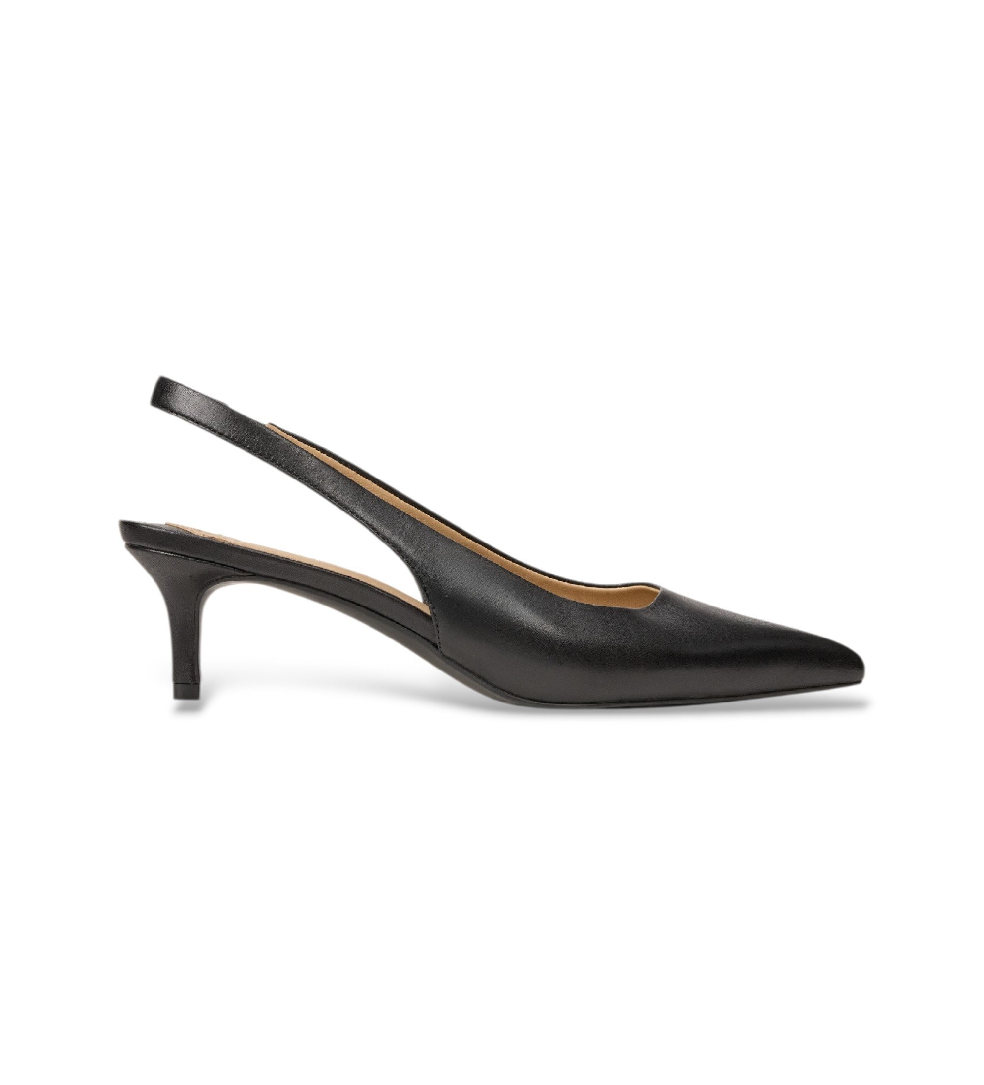 Lauren Ralph Lauren für Damen. 802P09033001 Lolah II Pumps aus schwarzem Leder (36.5), Wohnung, 3 bis 5 cm, 5 bis 8 cm, Keine, Lässig, Klass