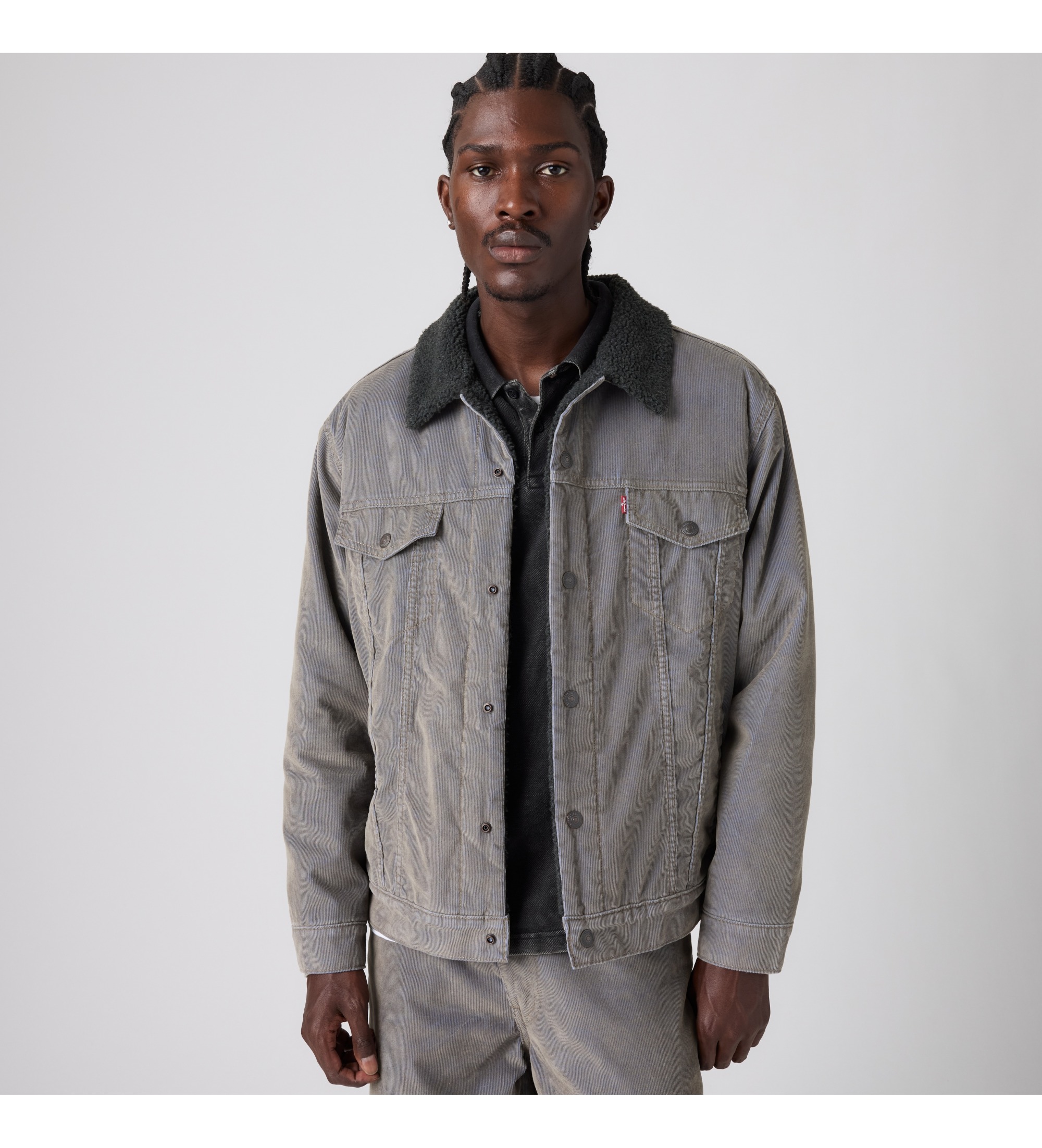 Levi's für Herren. A5784-0063 Blaue Relaxed Fit Sherpa Trucker Jacke (S), Lässig, Baumwolle