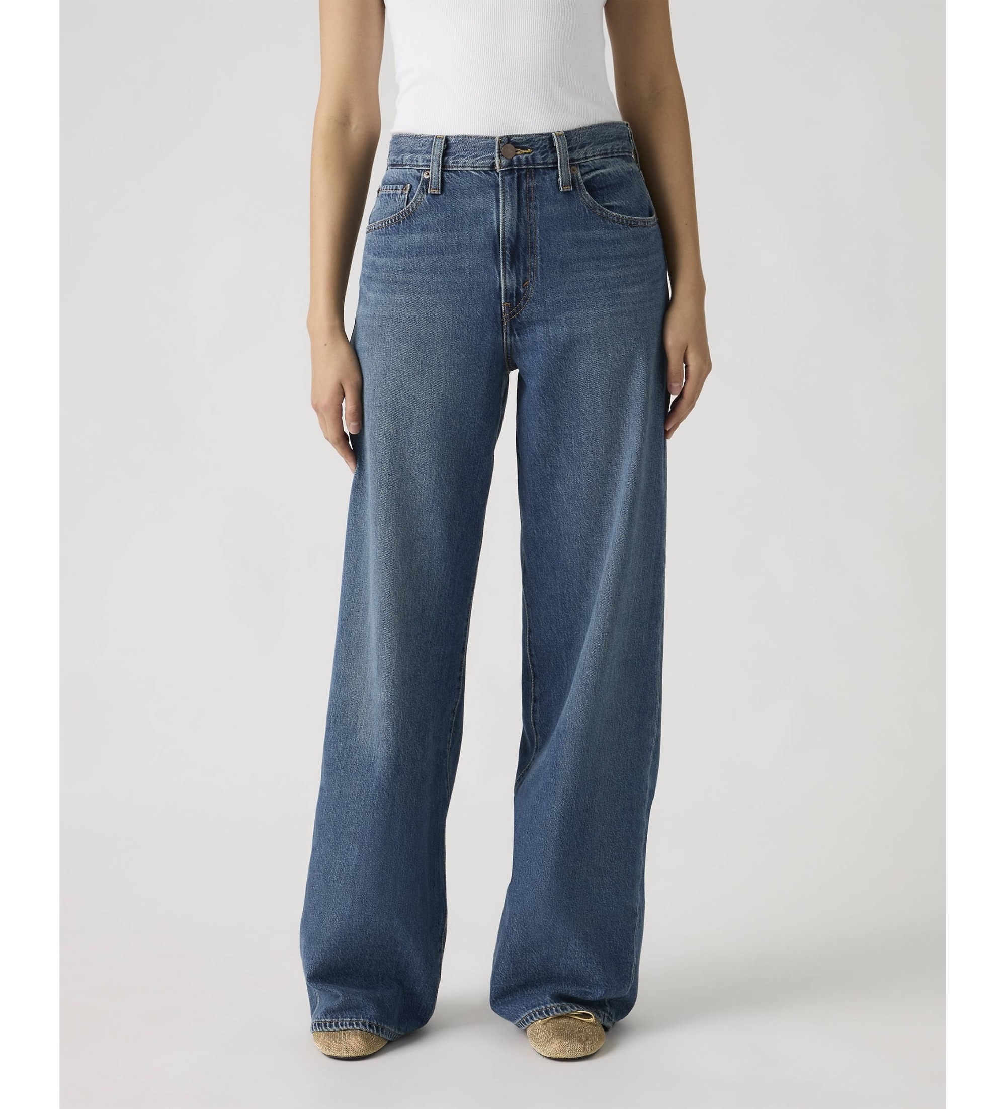 Levi's für Damen. 0073B-0001 Jeans Lightweight mit weitem Bein dunkelblau (26/29), Lässig, Baumwolle, Denim
