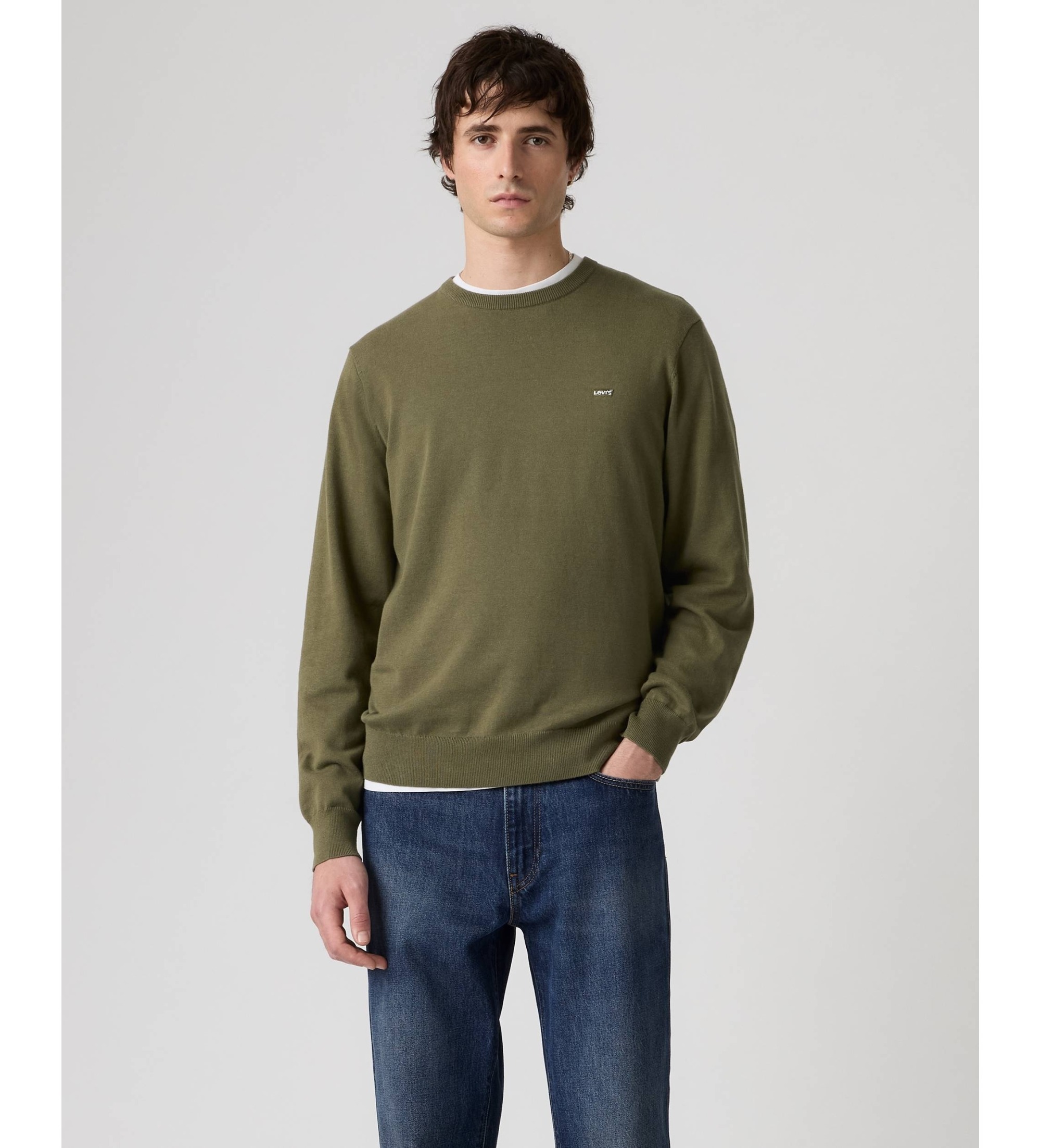 Levi's für Herren. A7207-0049 Grünes, leichtes Strickjacke (S), Lässig, Baumwolle, Langarm