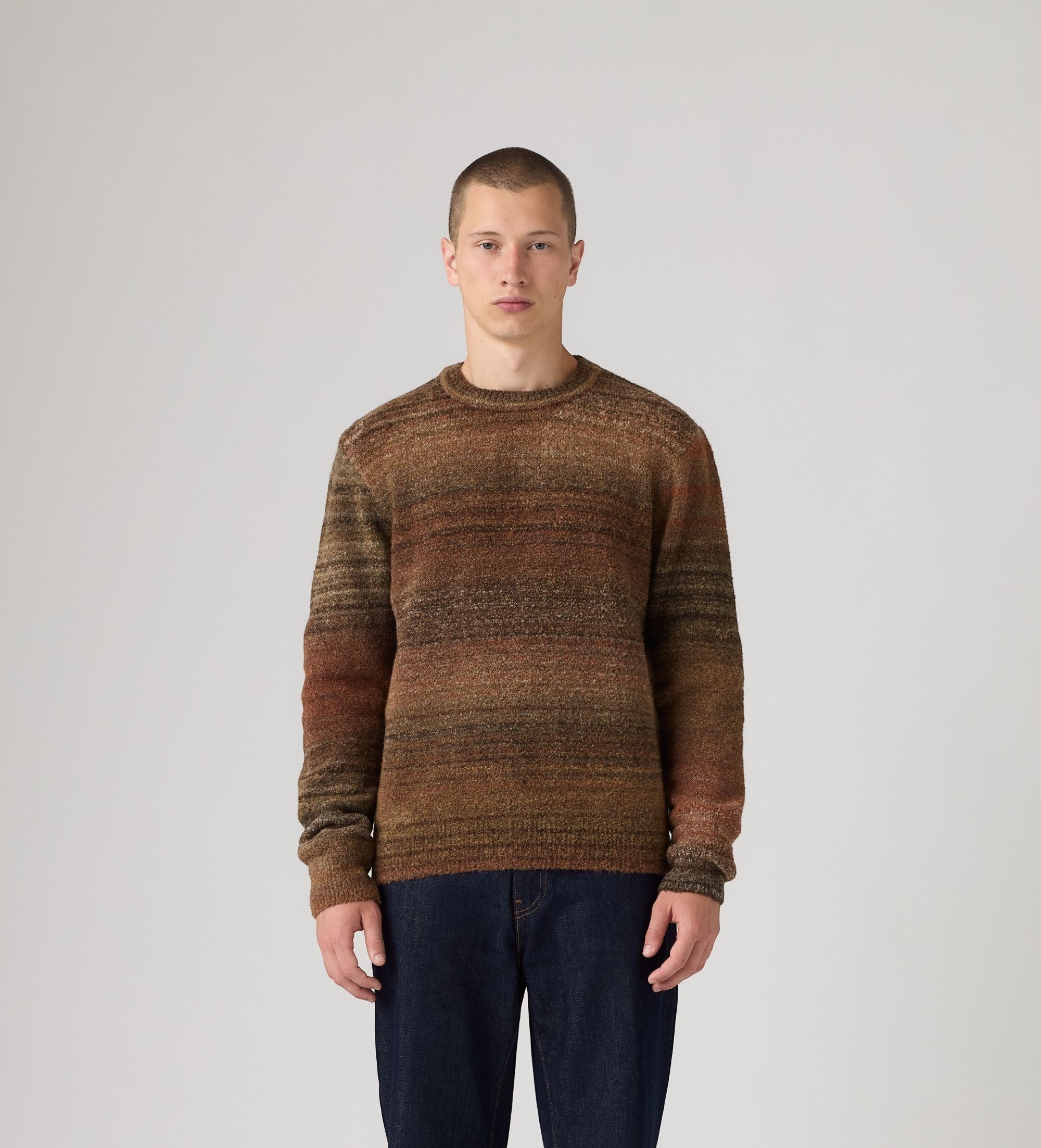 Levi's für Herren. 003B6-0014 Braunes Bouclé-Sweatshirt Presidio (M), Lässig, Acryl, Langarm