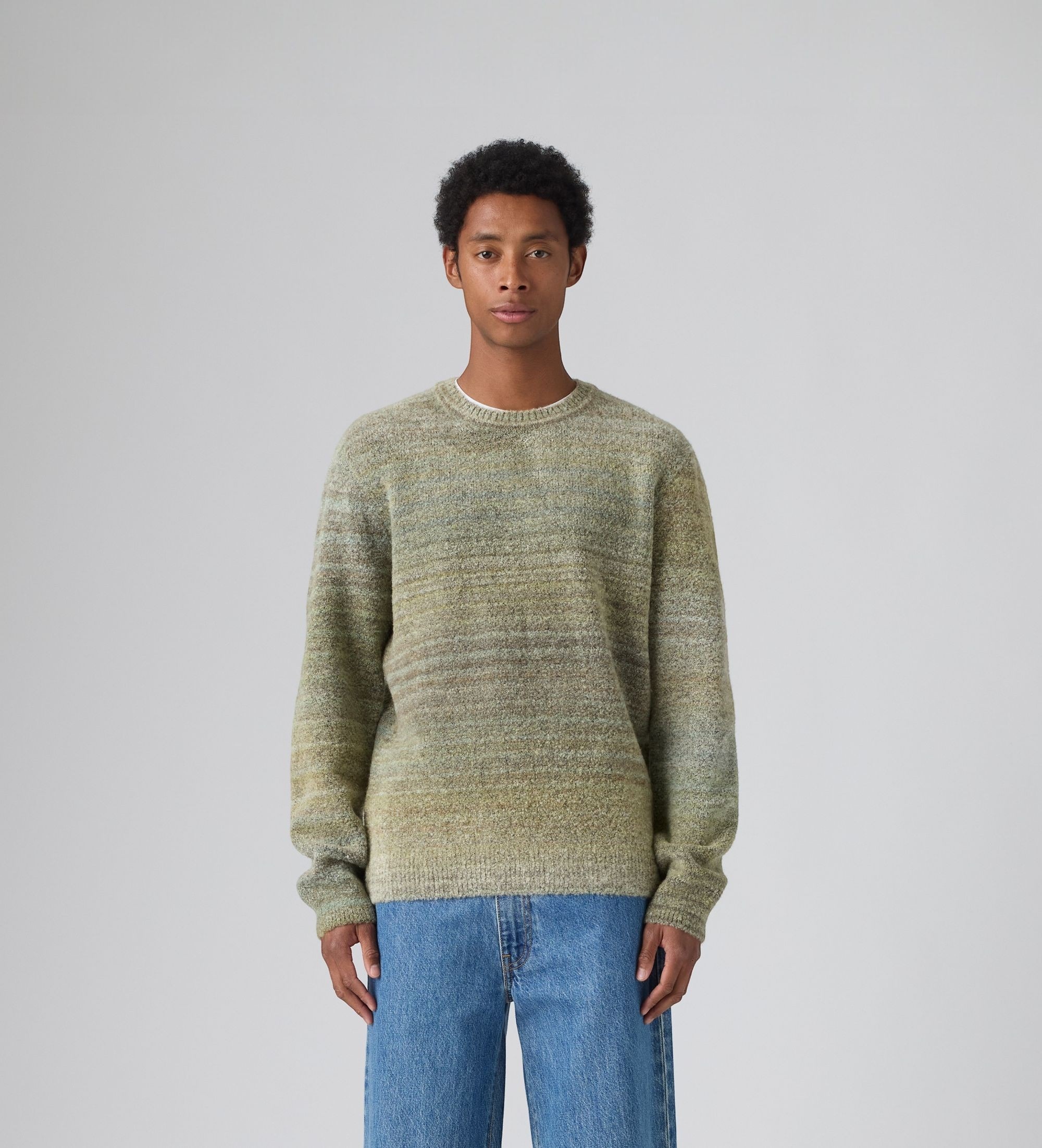 Levi's für Herren. 003B6-0012 Bouclé-Pullover "Presidio" grün (S), Lässig, Acryl, Langarm