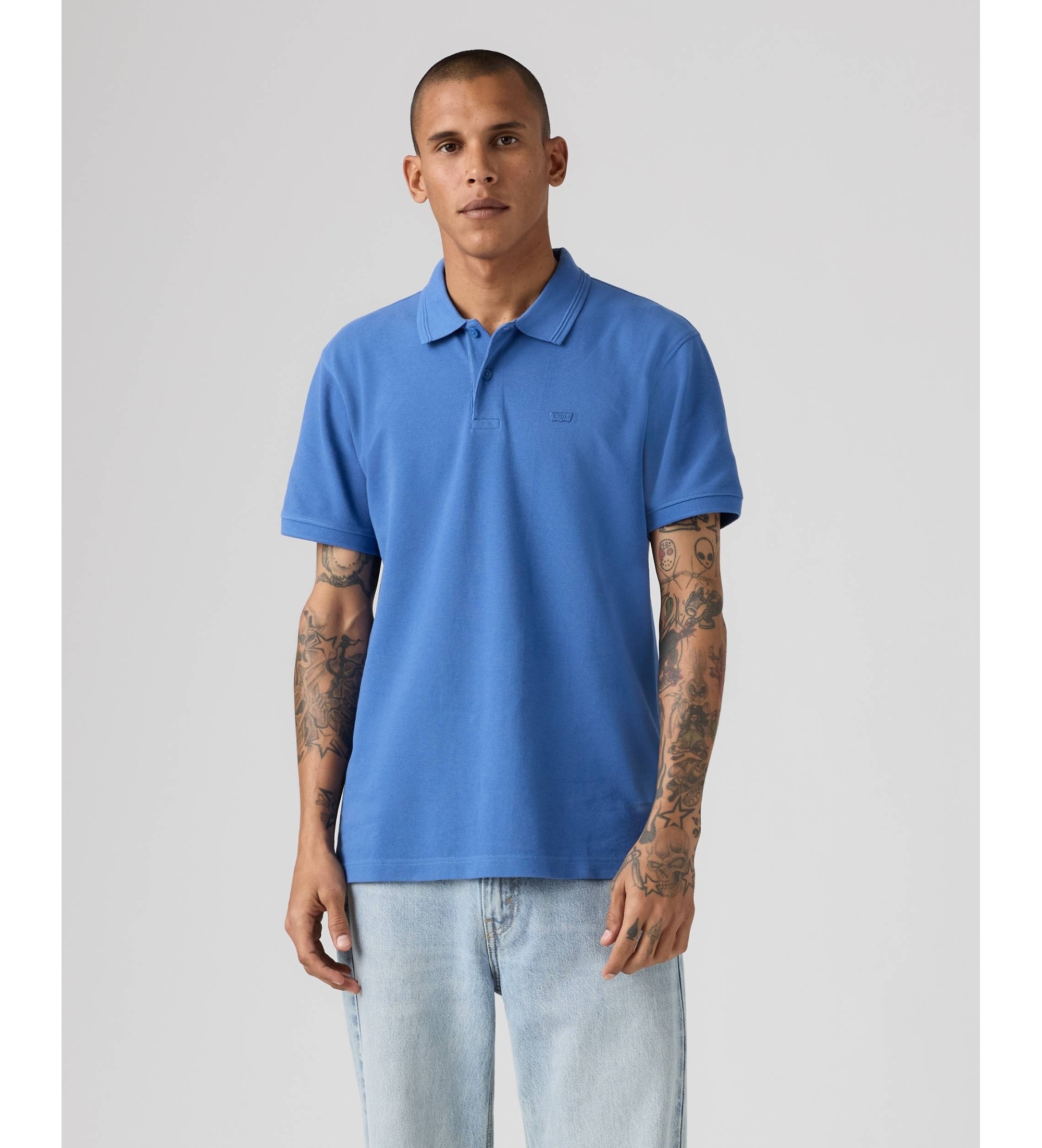 Levi's für Herren. 005FM-0022 Original-Polohemd in Blau (L), Lässig, Baumwolle, Kurzarm