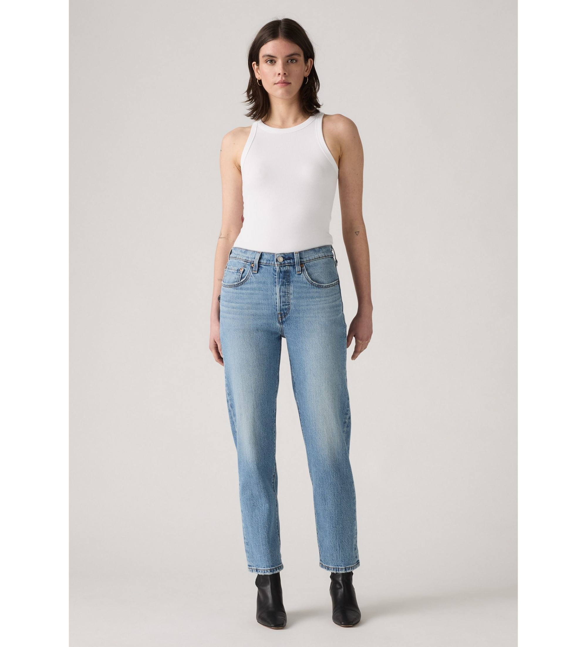 Levi's für Damen. 36200-0391 Jeans 501 Crop blau (27/26), Lässig, Baumwolle, Denim