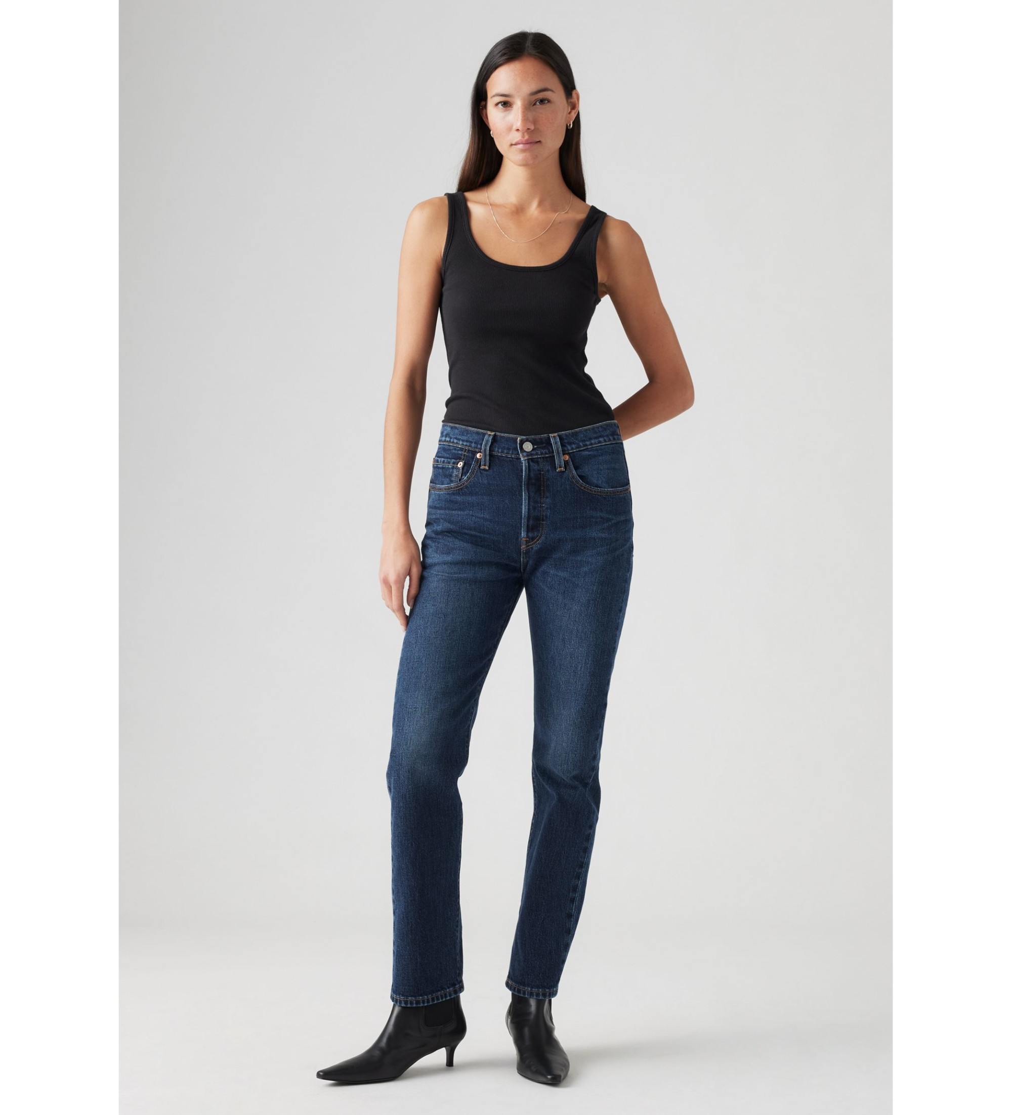 Levi's für Damen. 12501-0554 Jeans 501 Original navy (25/30), Lässig, Baumwolle, Denim, Marine