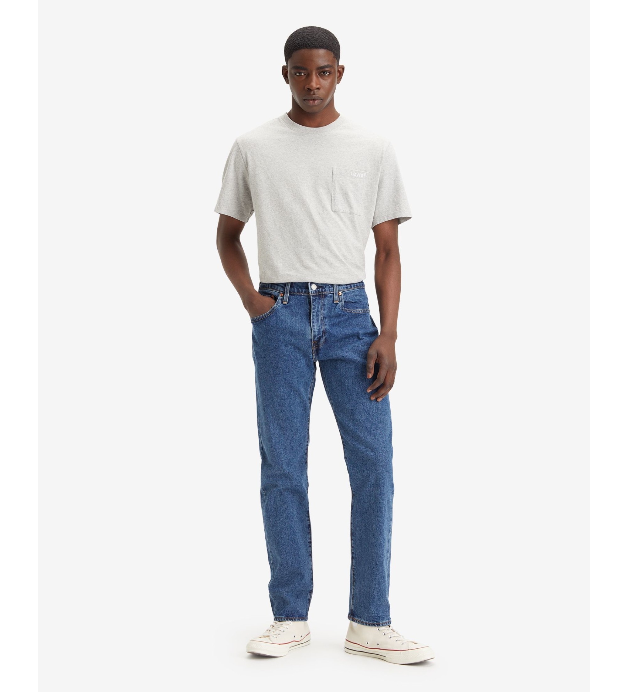 Levi's für Herren. 29507-0555 Jeans 502 Taper Stonewash Stretch blau (34/34), Lässig, Baumwolle, Denim